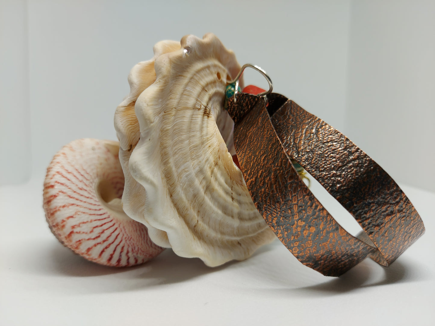 Stained Copper Half Hoop Earrings