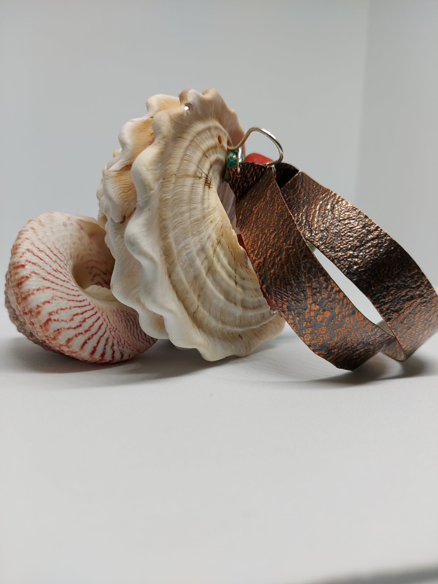 Stained Copper Half Hoop Earrings