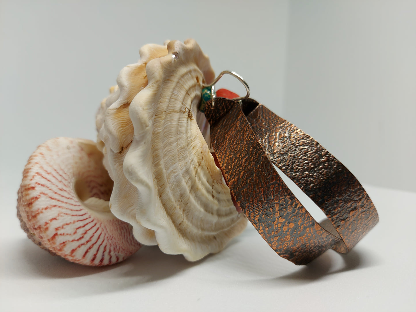Stained Copper Half Hoop Earrings