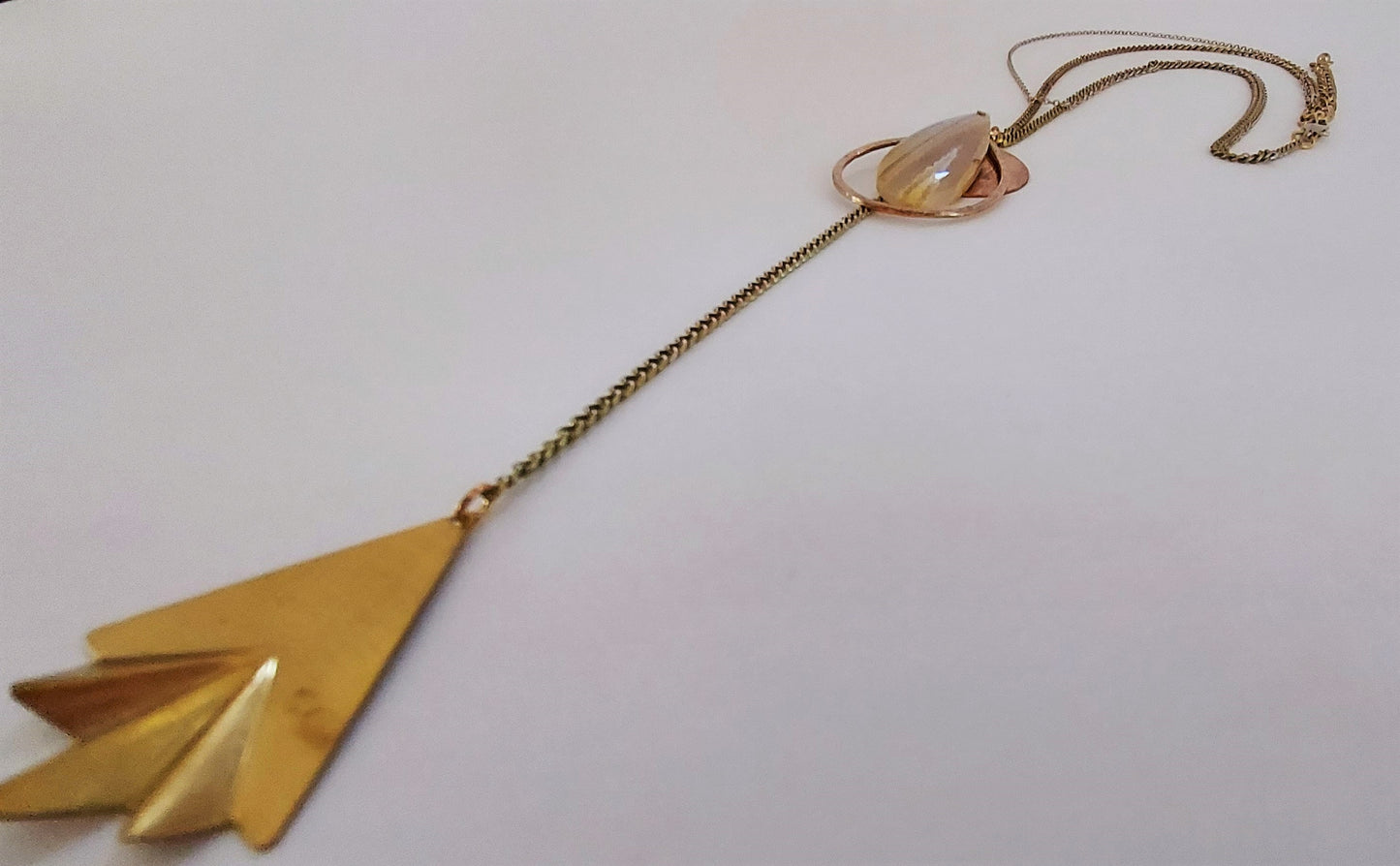 Banded Agate Teardrop Necklace