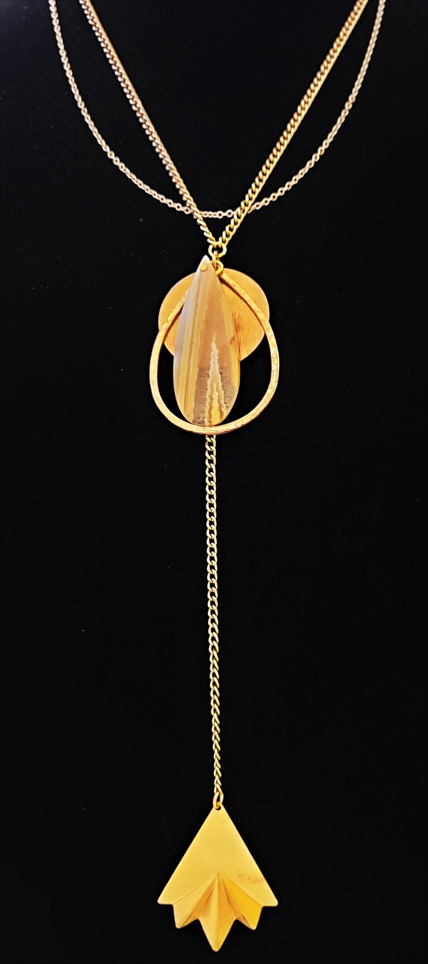 Banded Agate Teardrop Necklace