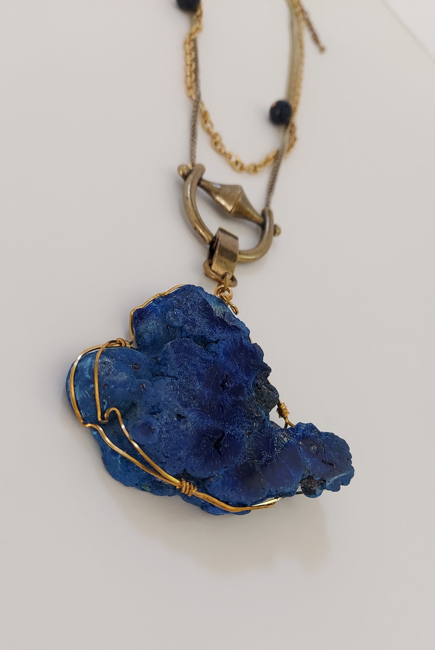 Azurite Brass Necklace
