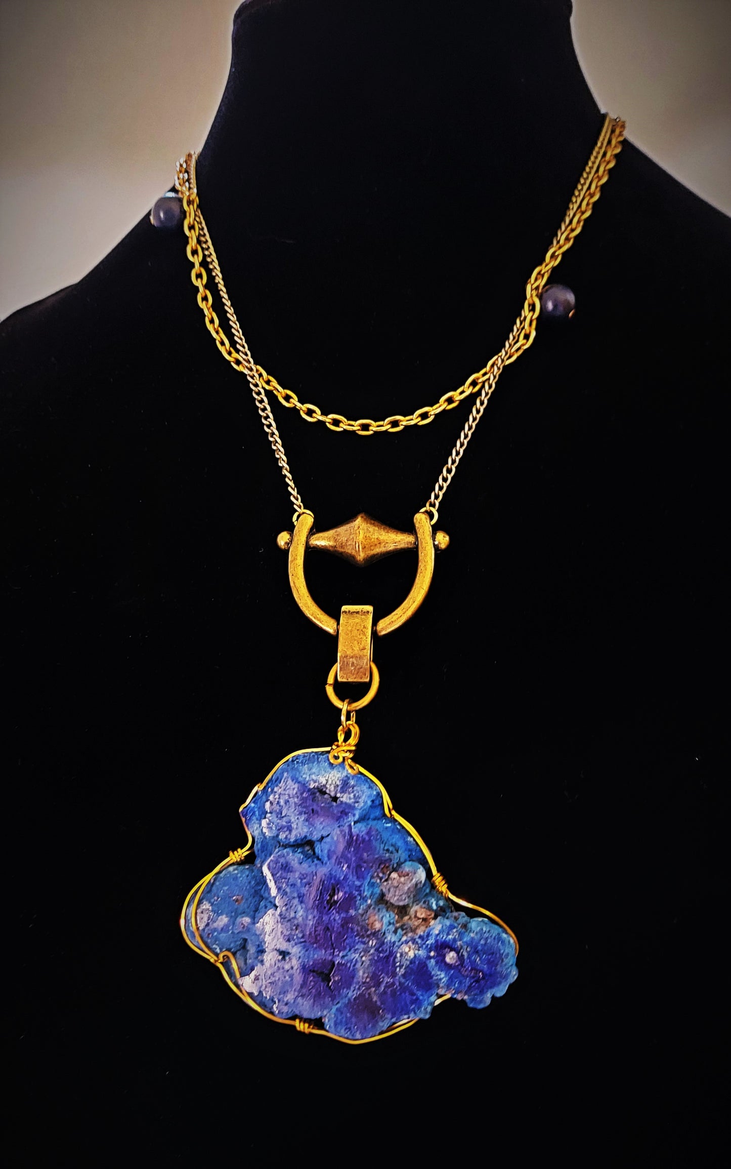 Azurite Brass Necklace