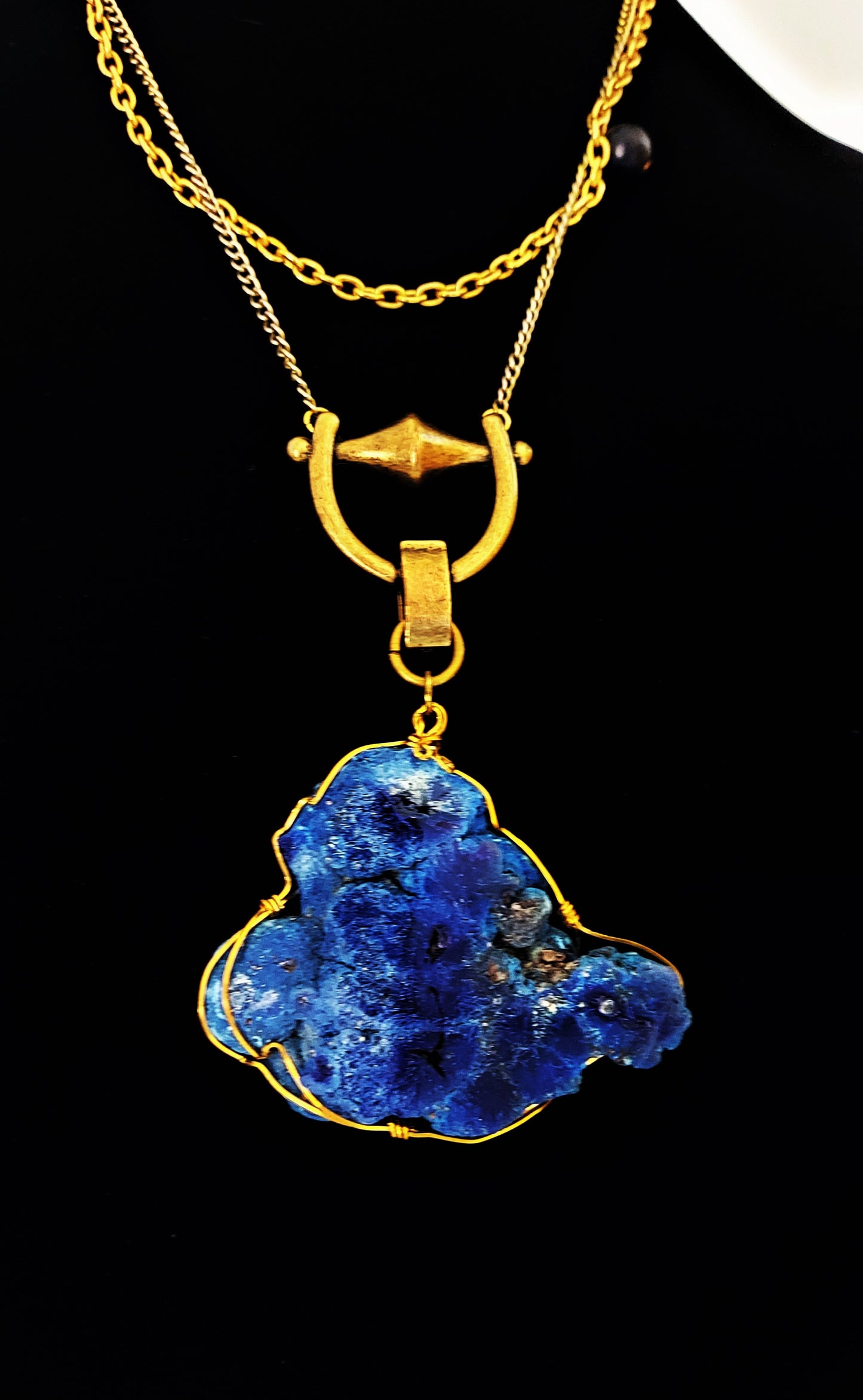 Azurite Brass Necklace
