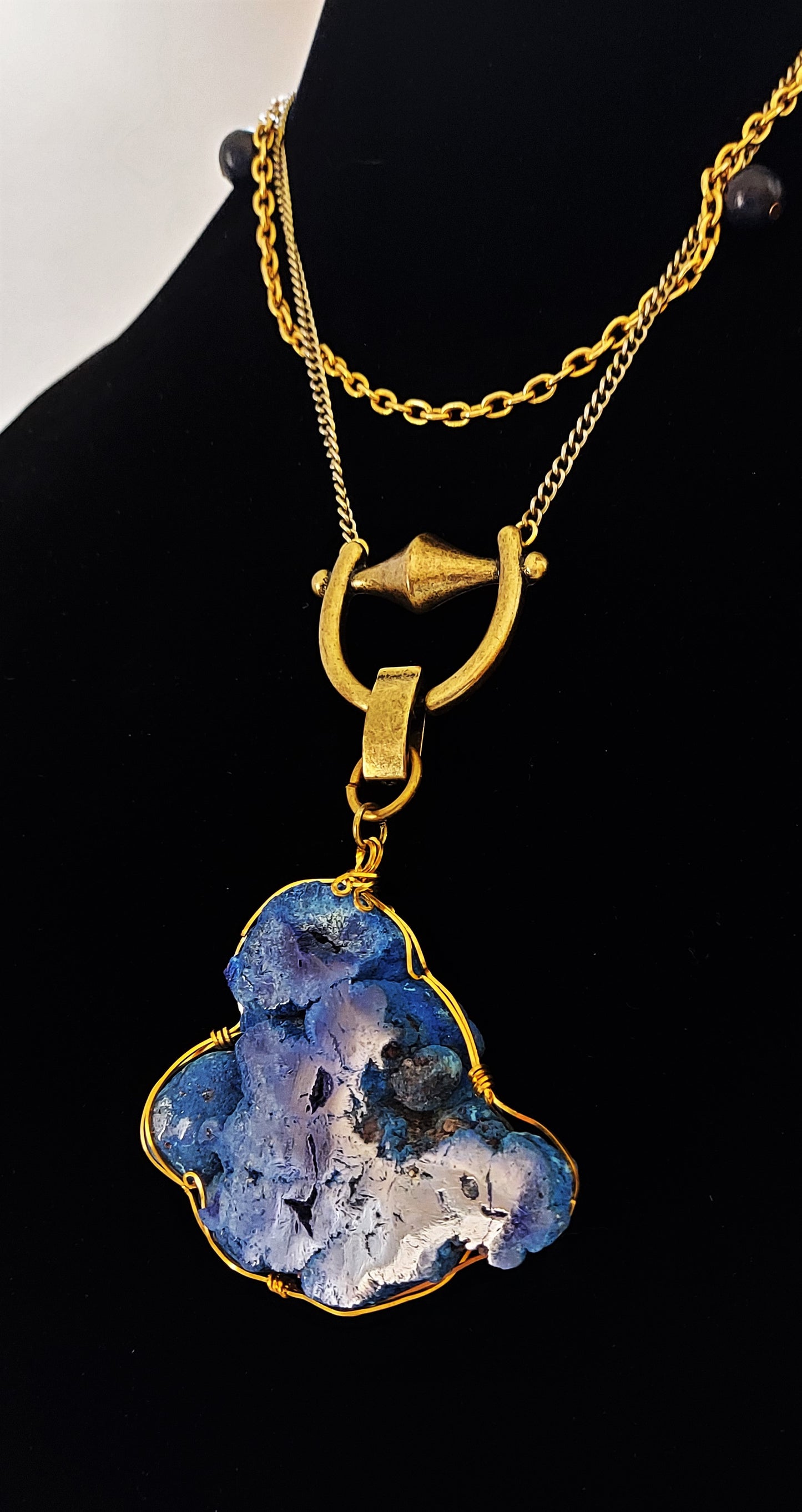 Azurite Brass Necklace