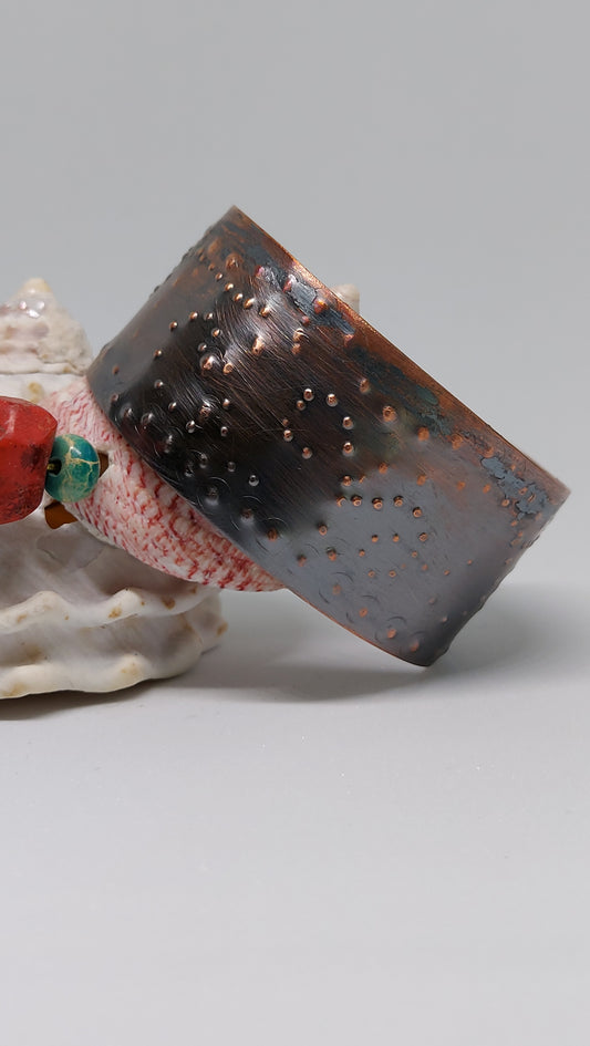 Pointillist Copper Cuff