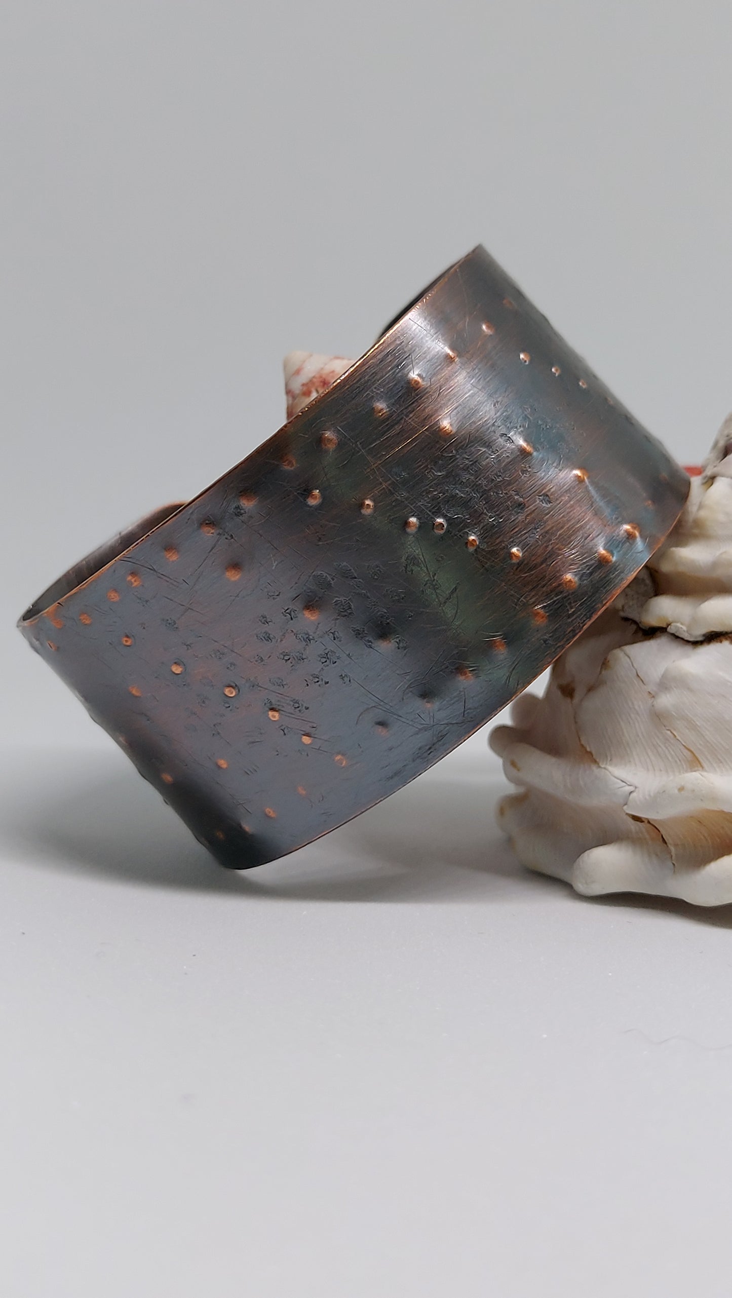 Pointillist Copper Cuff