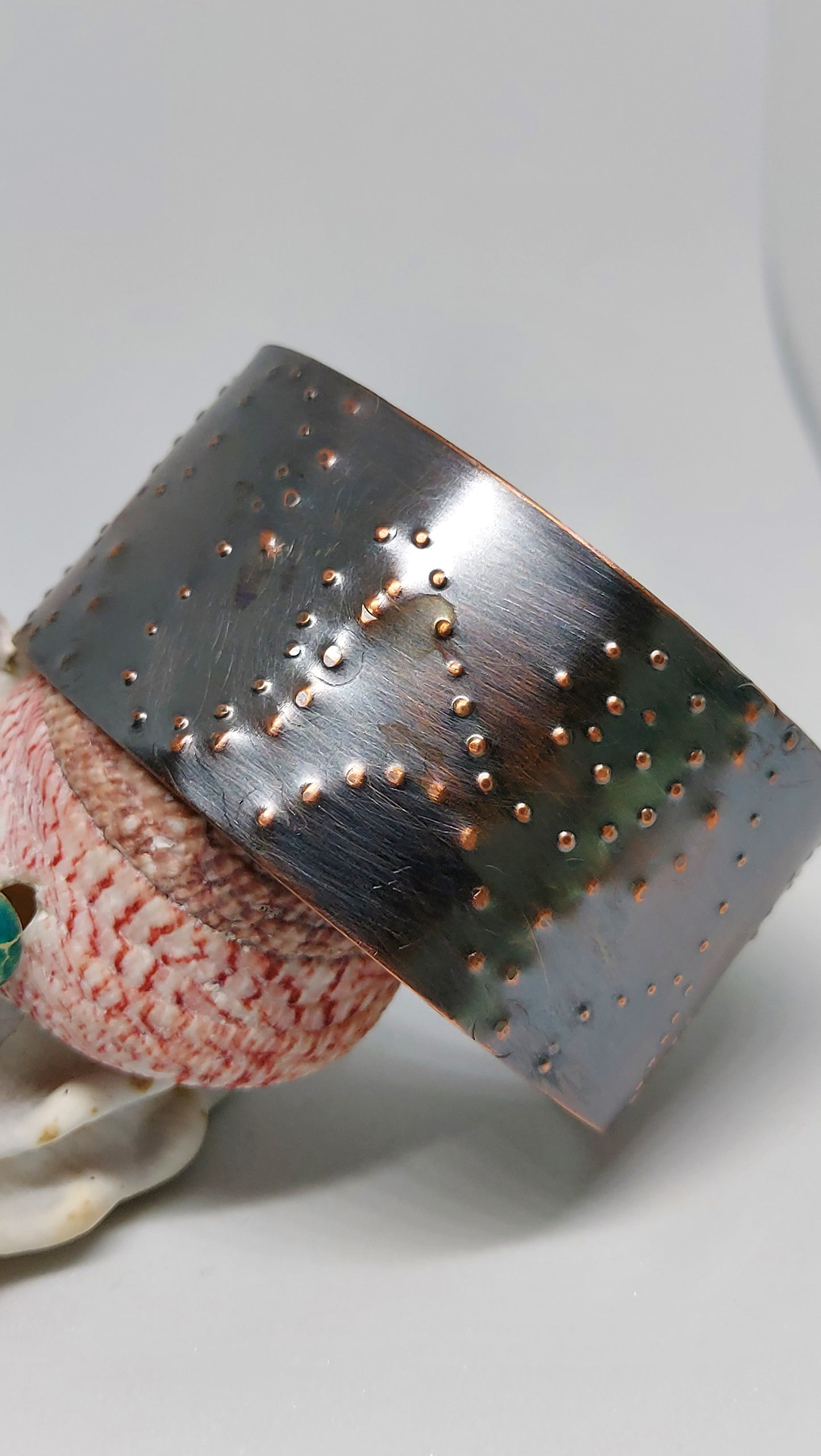 Pointillist Copper Cuff