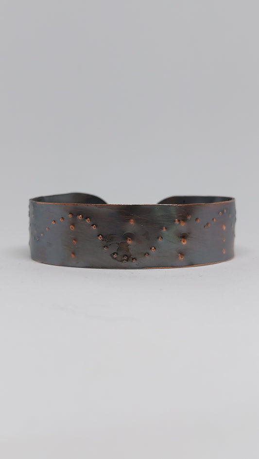 Slim Pointillist Copper Cuff