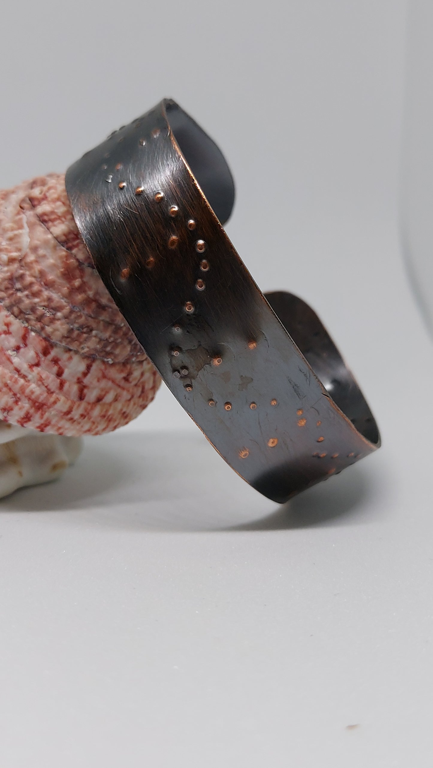 Slim Pointillist Copper Cuff