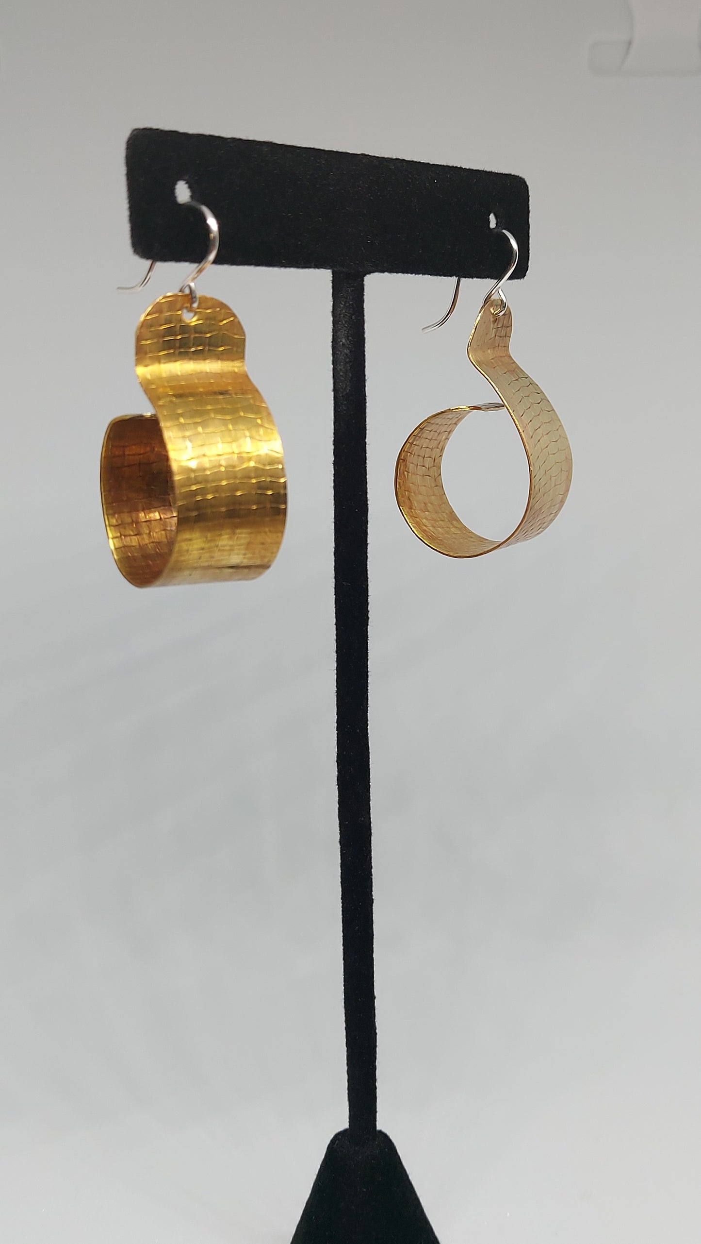 Textured Brass Mini Hoop Earrings