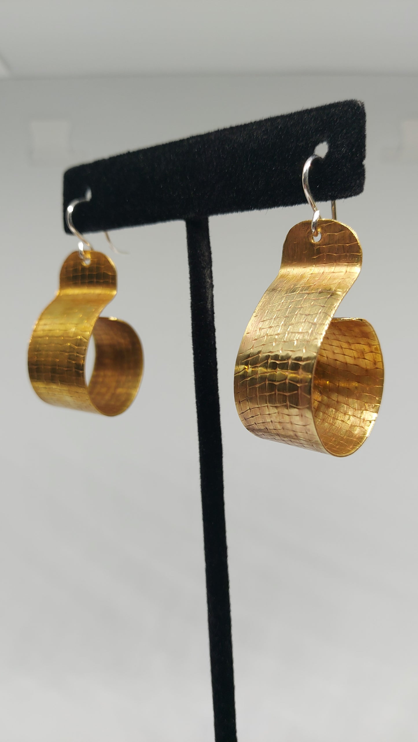 Textured Brass Mini Hoop Earrings