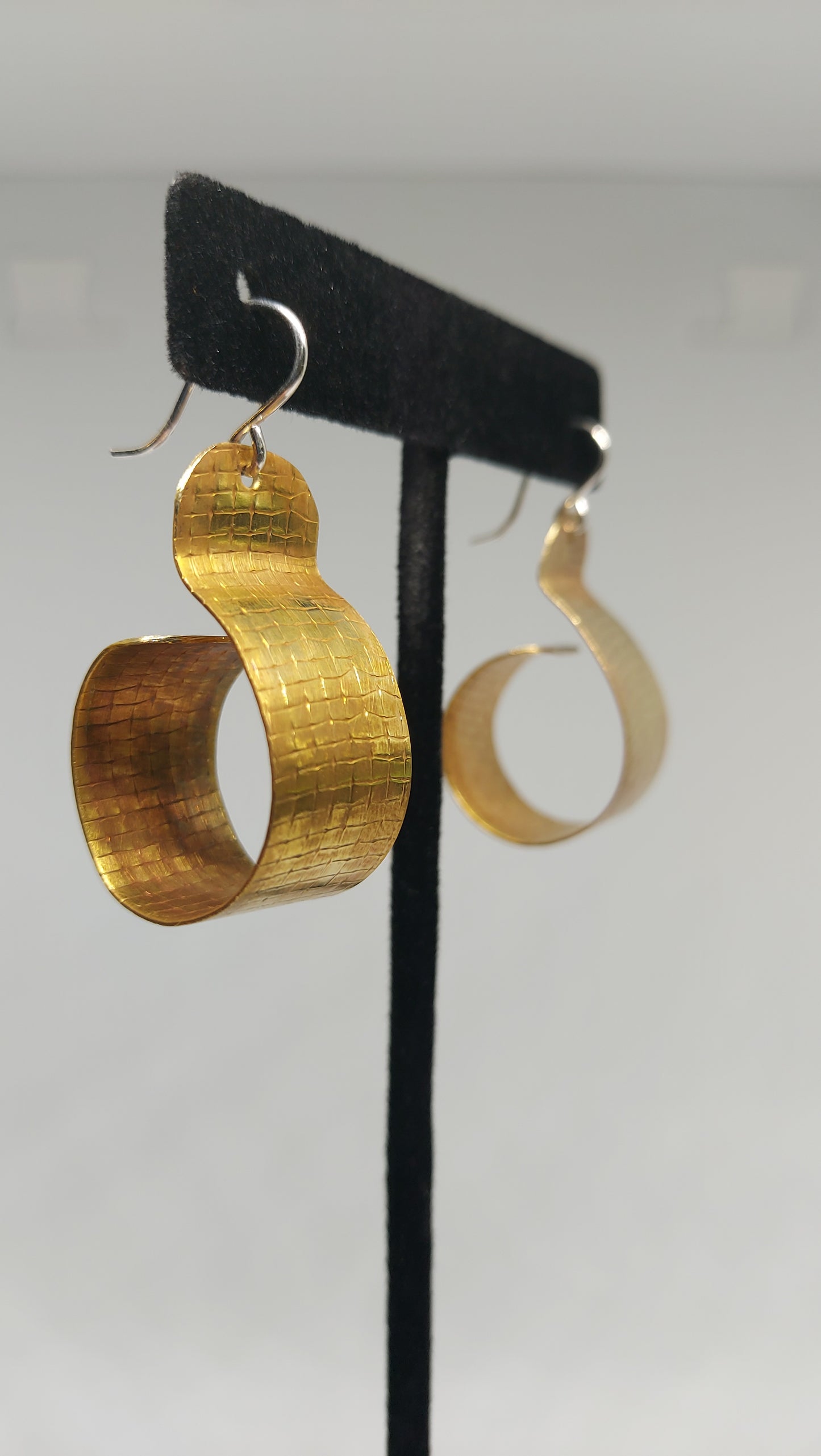 Textured Brass Mini Hoop Earrings
