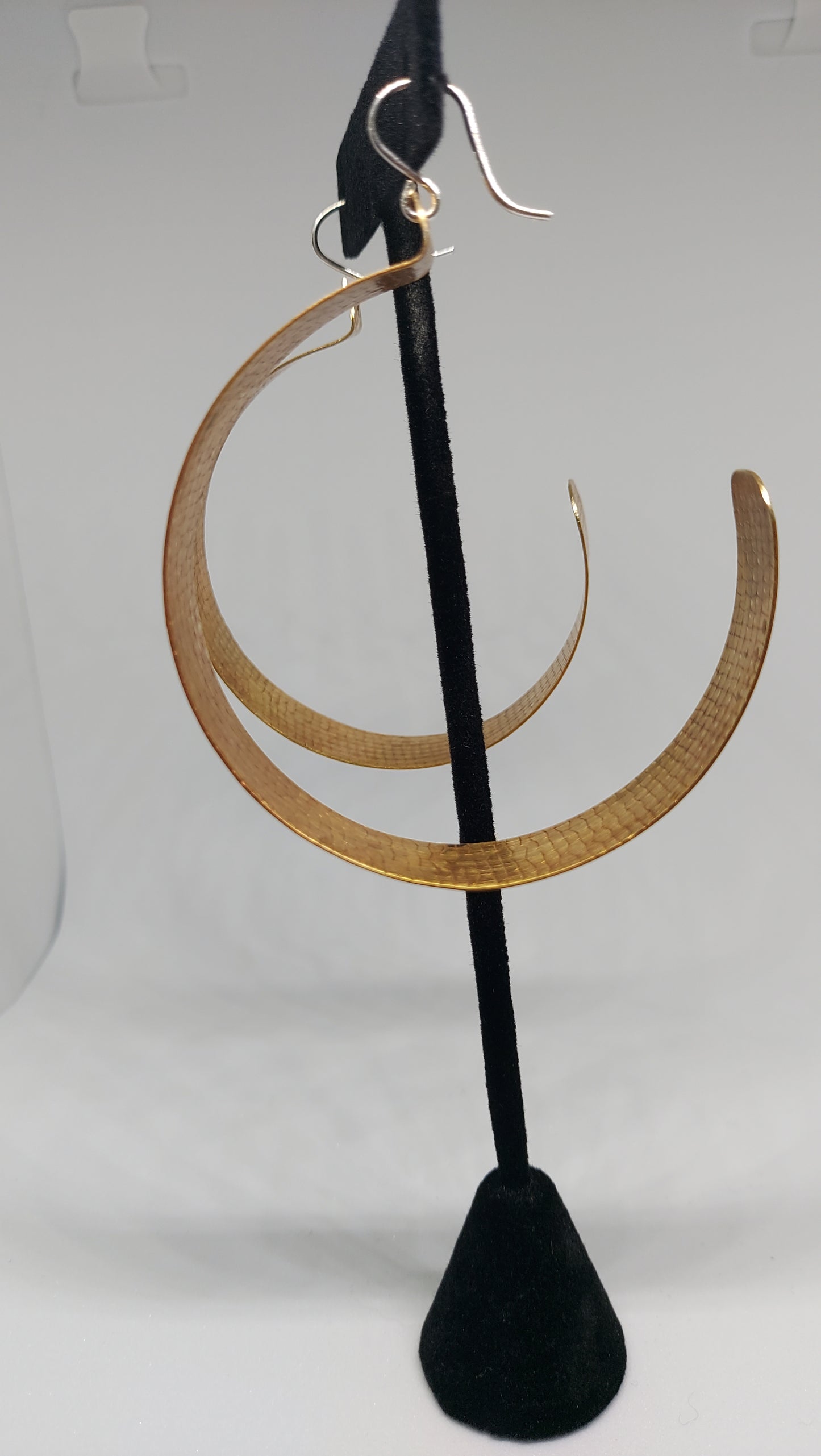 Large Textured Brass Hoops