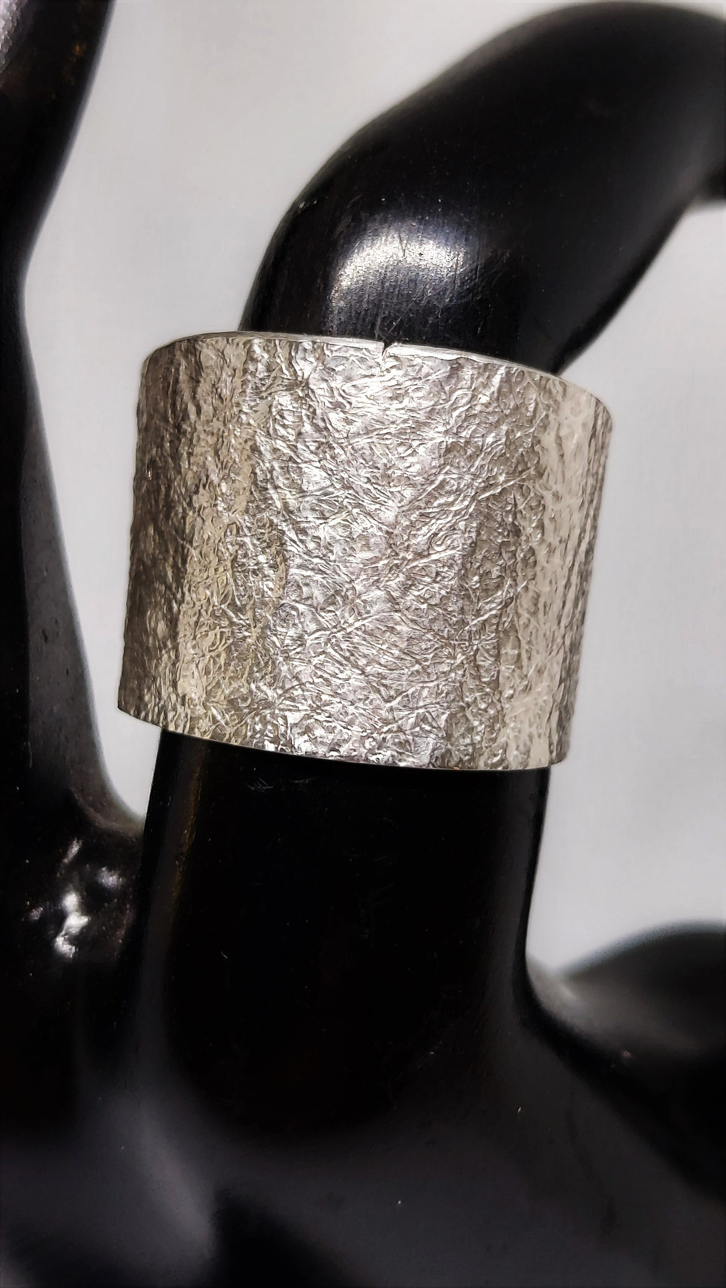 Fabric Pressed Sterling Silver Band (3/4" inch)