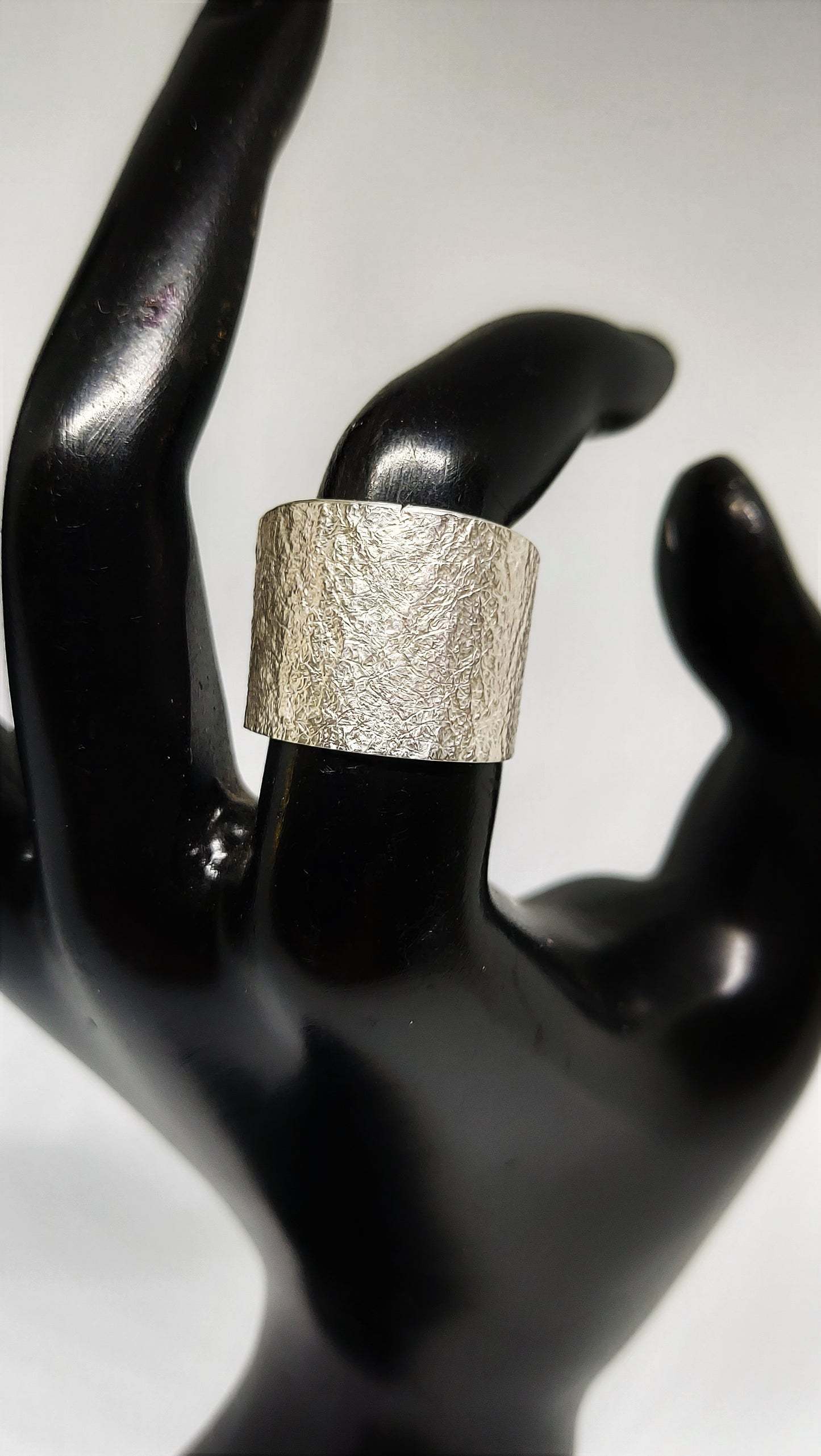Fabric Pressed Sterling Silver Band (3/4" inch)