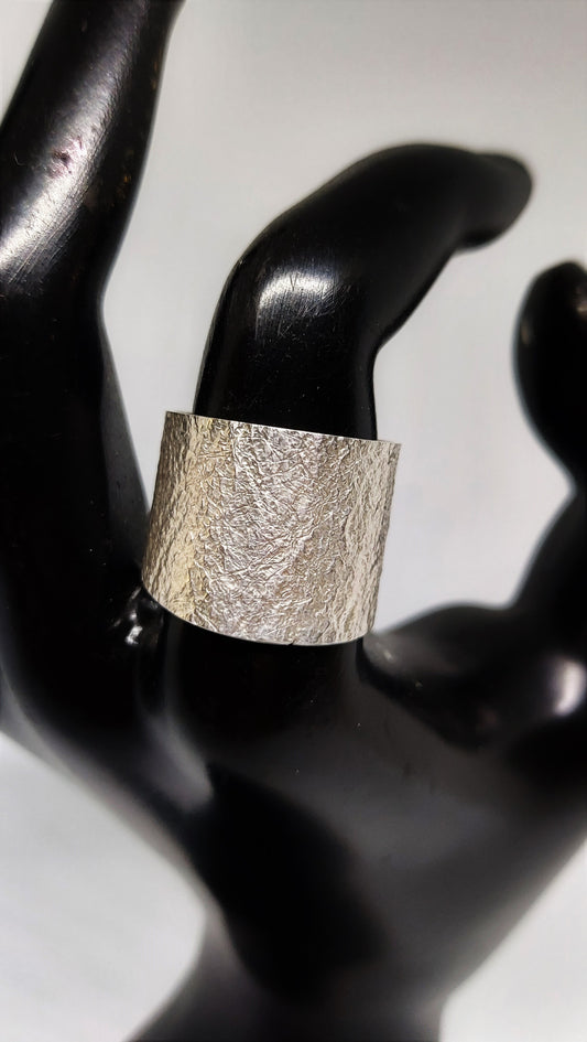 Fabric Pressed Sterling Silver Band (3/4" inch)