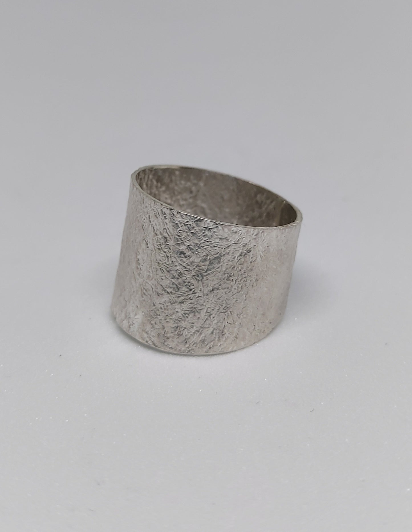 Fabric Pressed Sterling Silver Band (3/4" inch)
