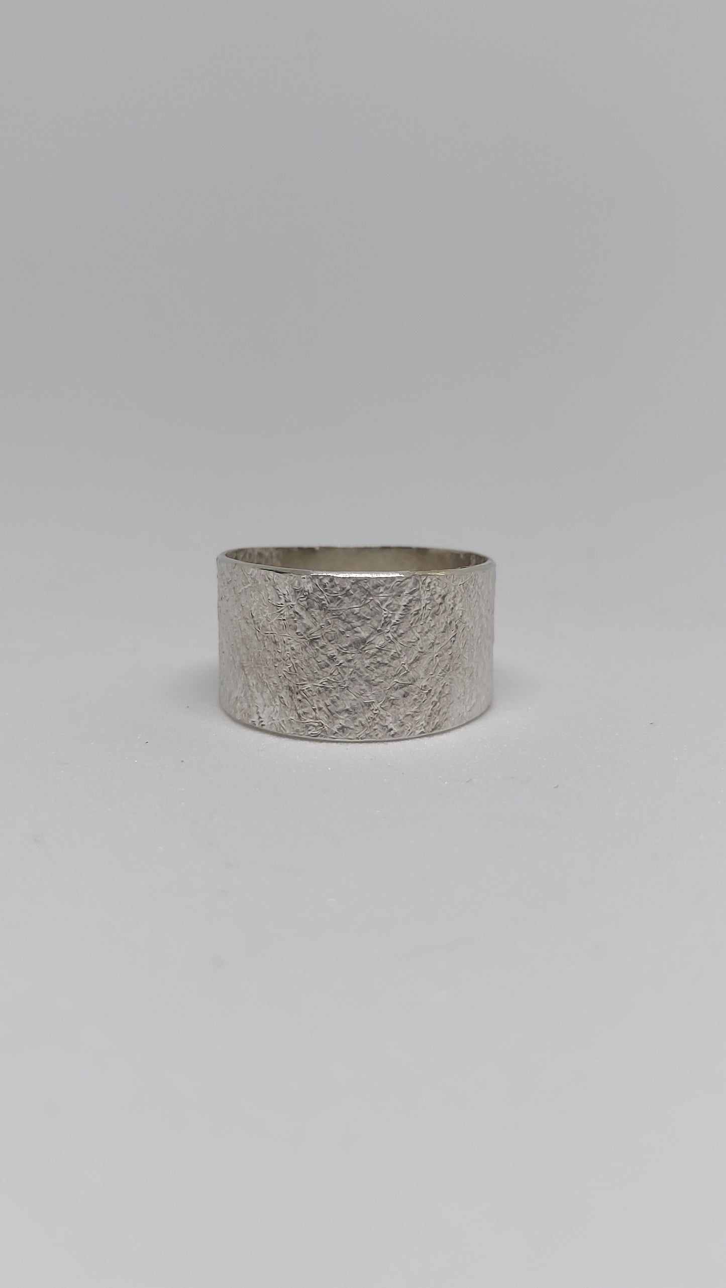 Fabric Pressed Sterling Silver Band (1/2" inch)