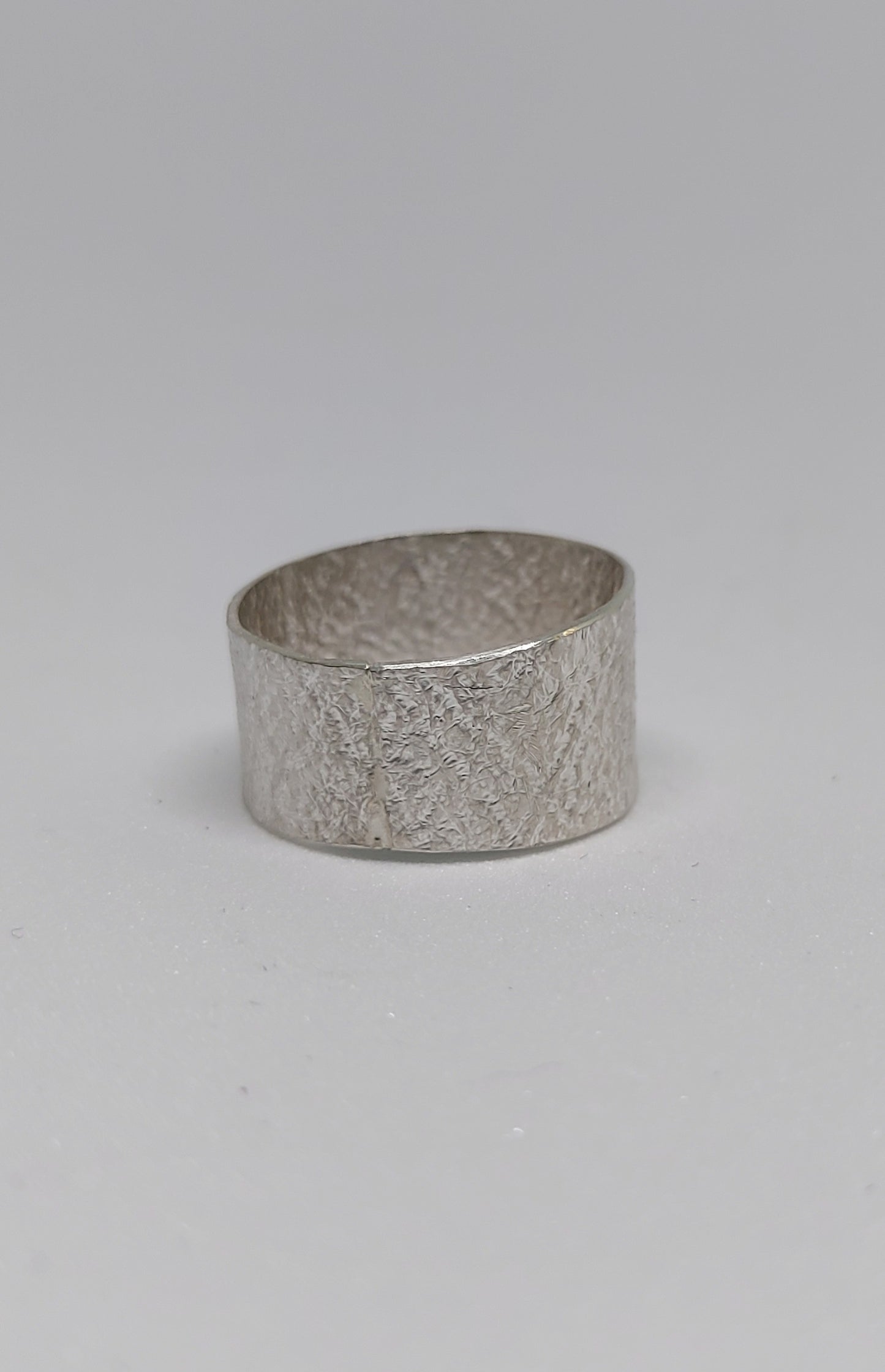 Fabric Pressed Sterling Silver Band (1/2" inch)