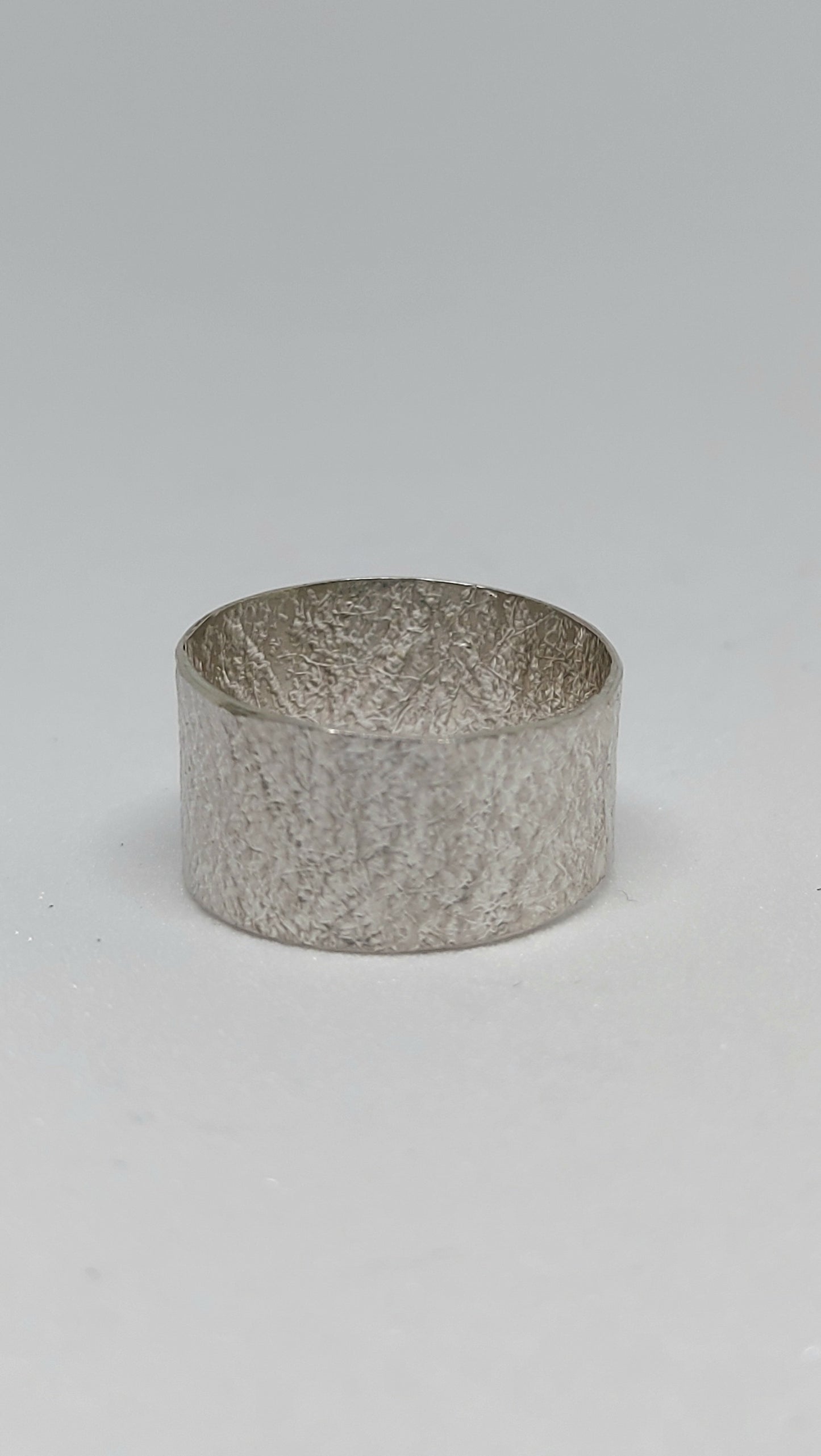 Fabric Pressed Sterling Silver Band (1/2" inch)