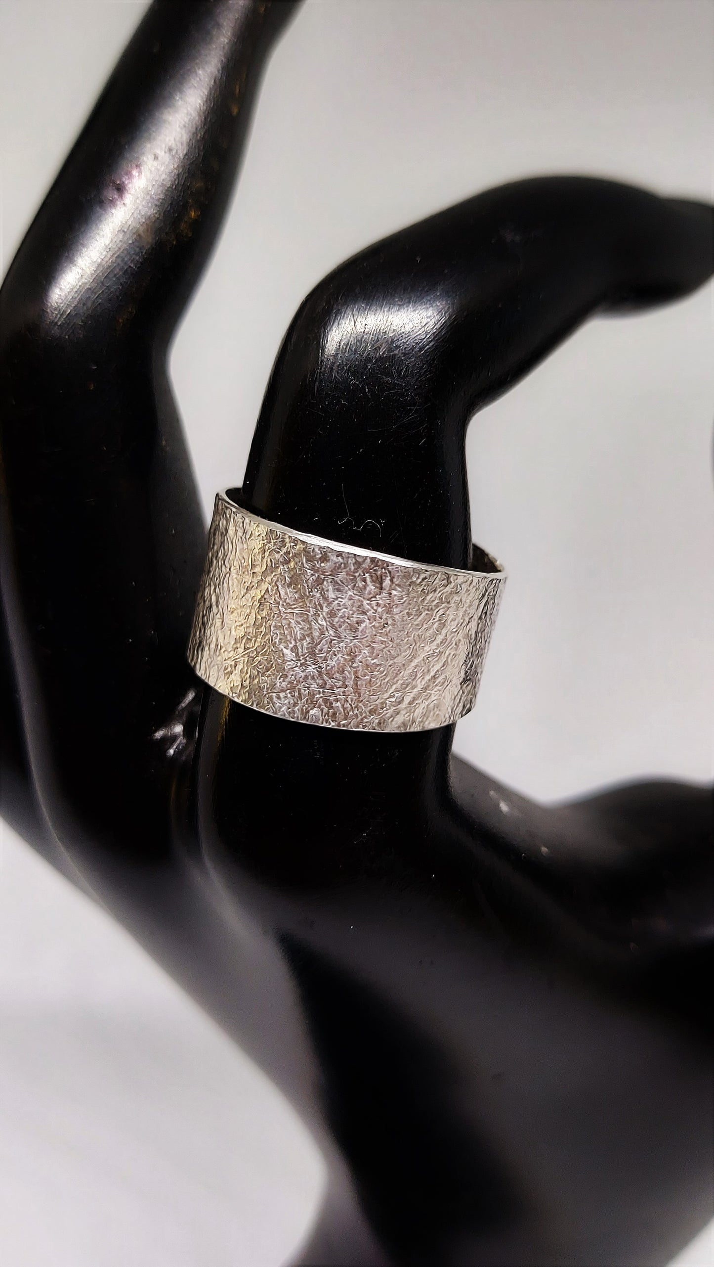 Fabric Pressed Sterling Silver Band (1/2" inch)