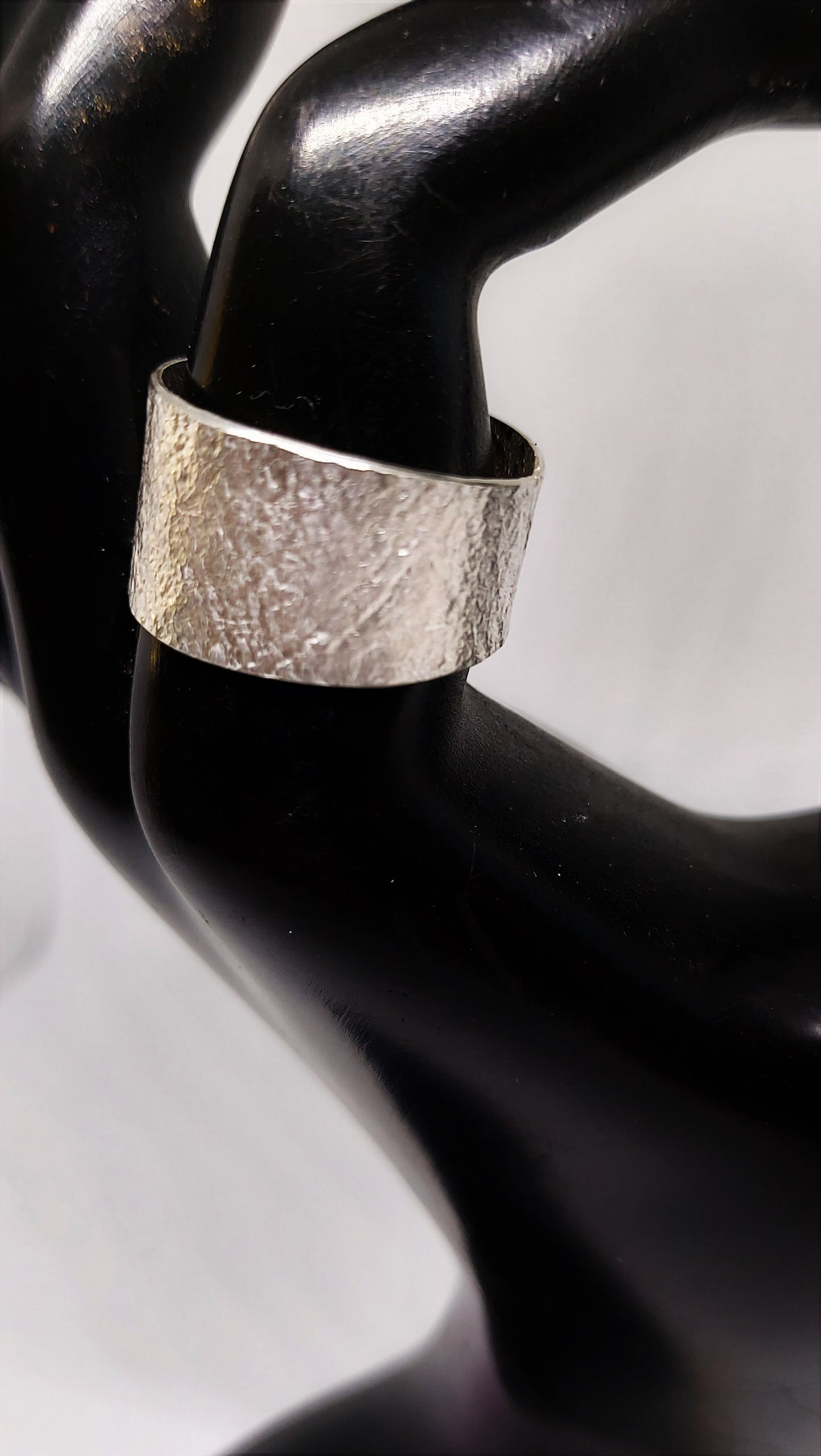 Fabric Pressed Sterling Silver Band (1/2" inch)