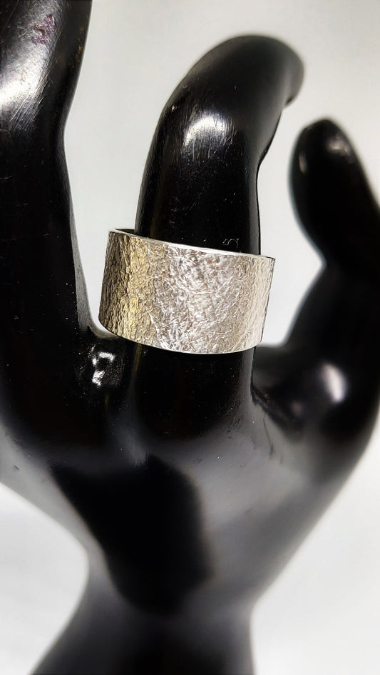Fabric Pressed Sterling Silver Band (1/2" inch)
