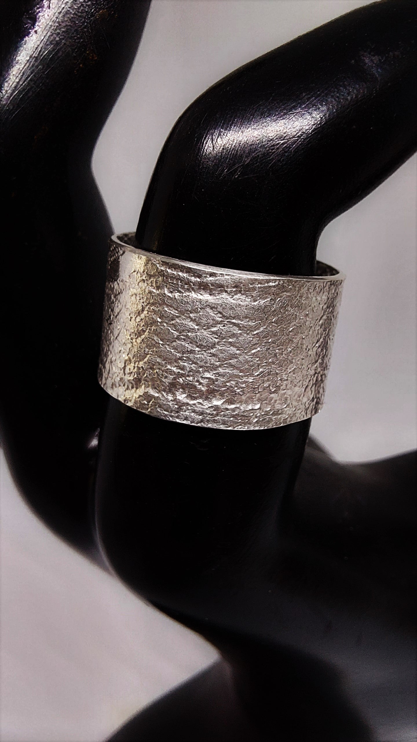 Textured Sterling Silver Band (1/2" inch)