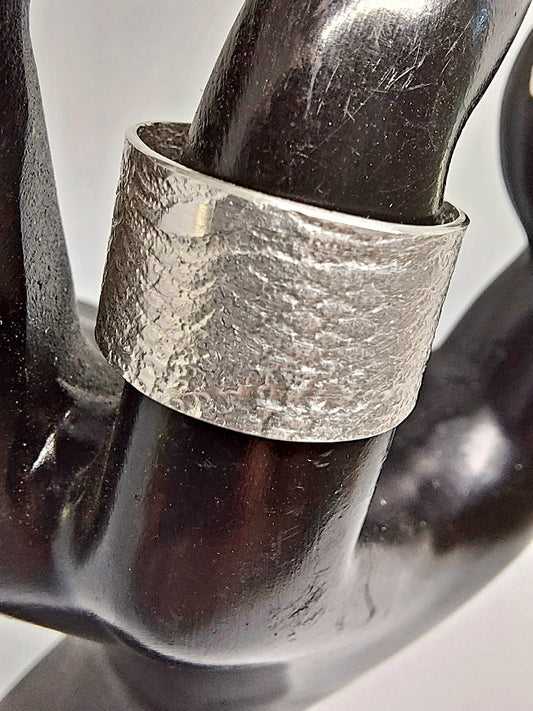 Textured Sterling Silver Band (1/2" inch)