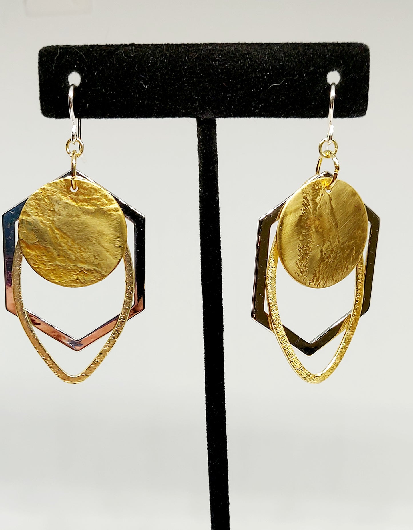 Silver Hex Earrings