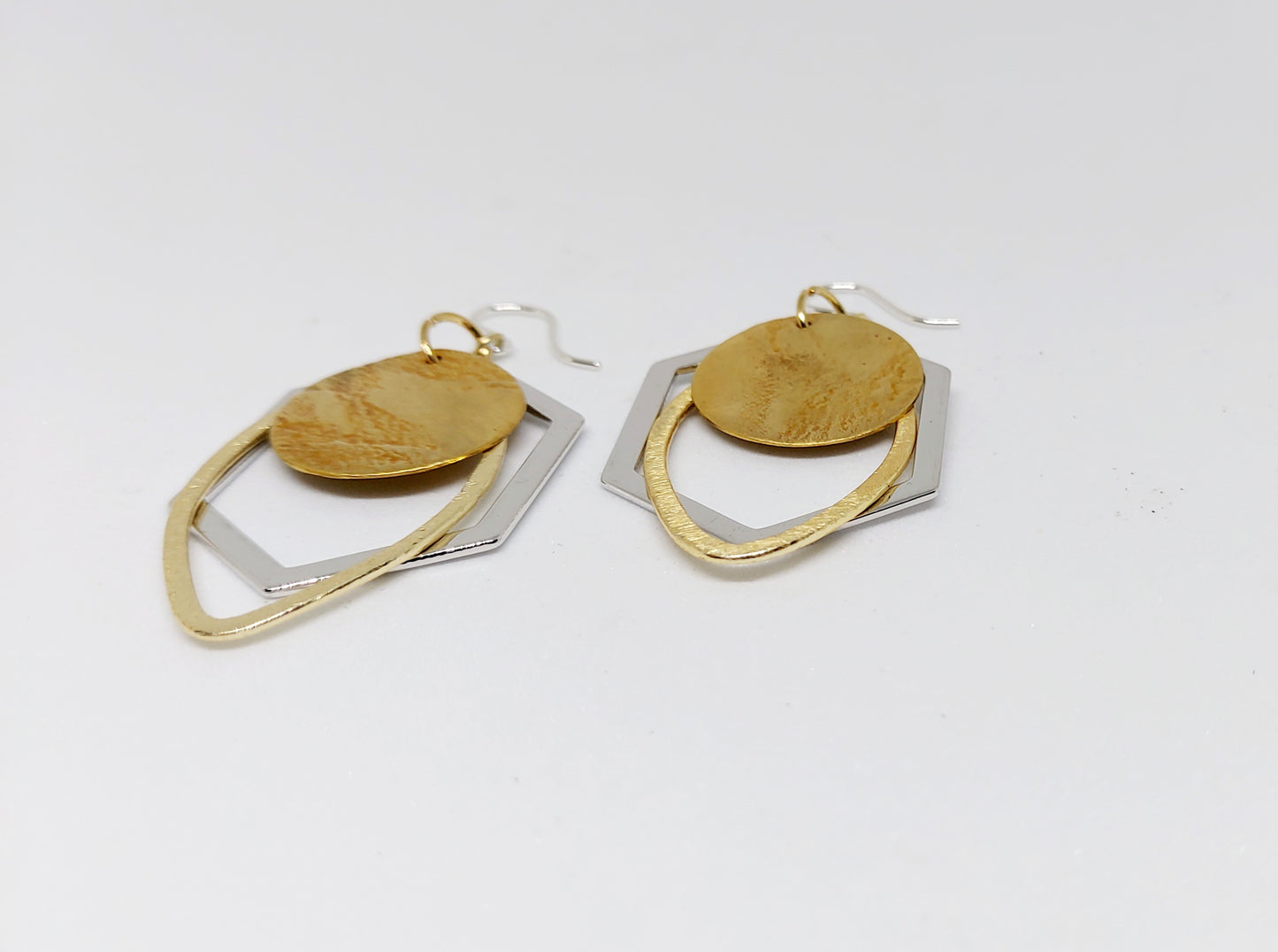 Silver Hex Earrings