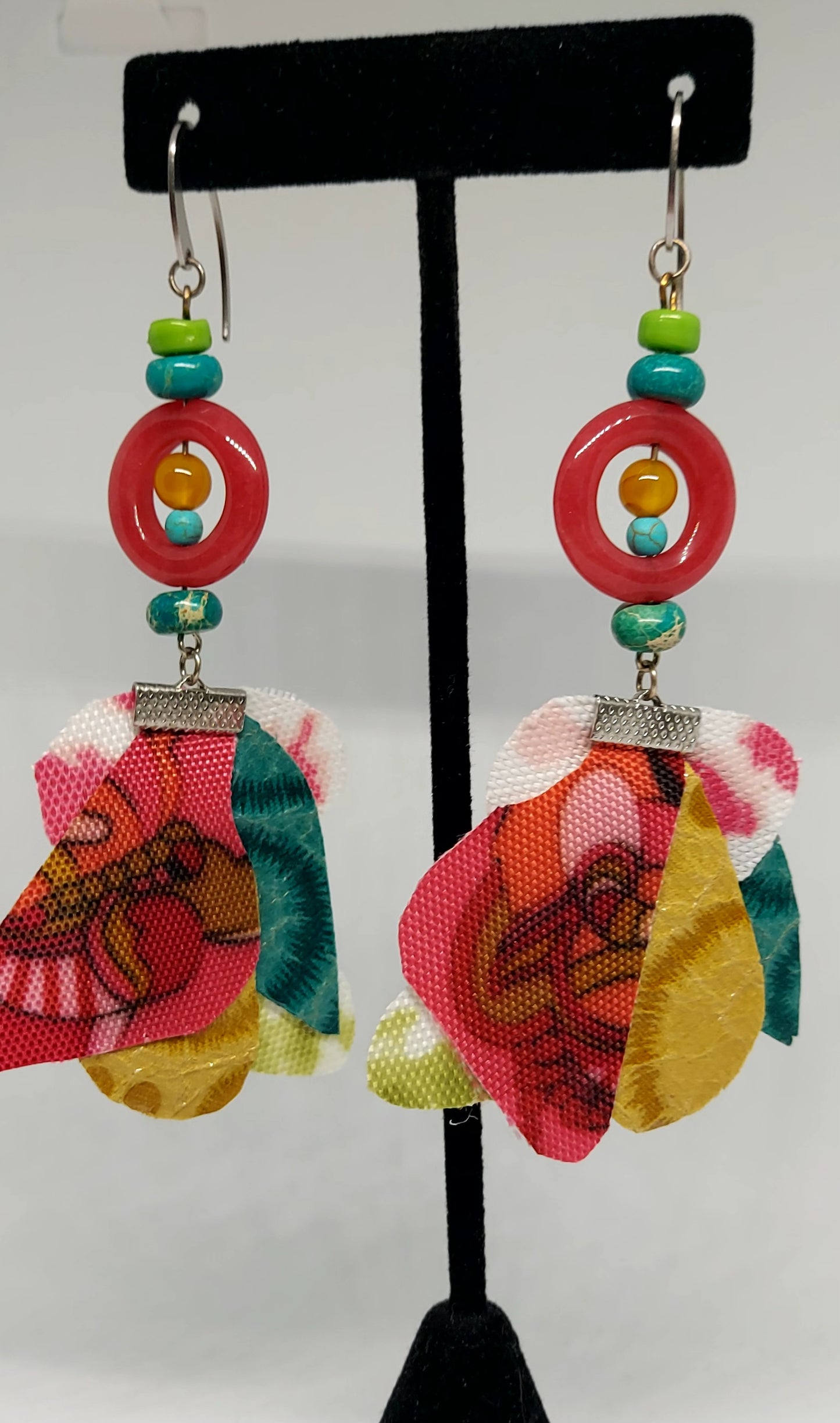 Multi-Colored Fabric Earrings