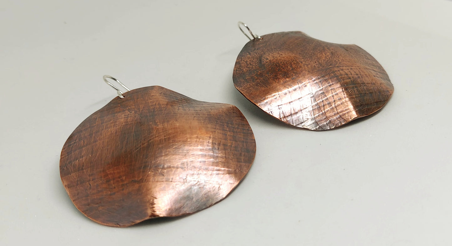 Copper Disk Earrings