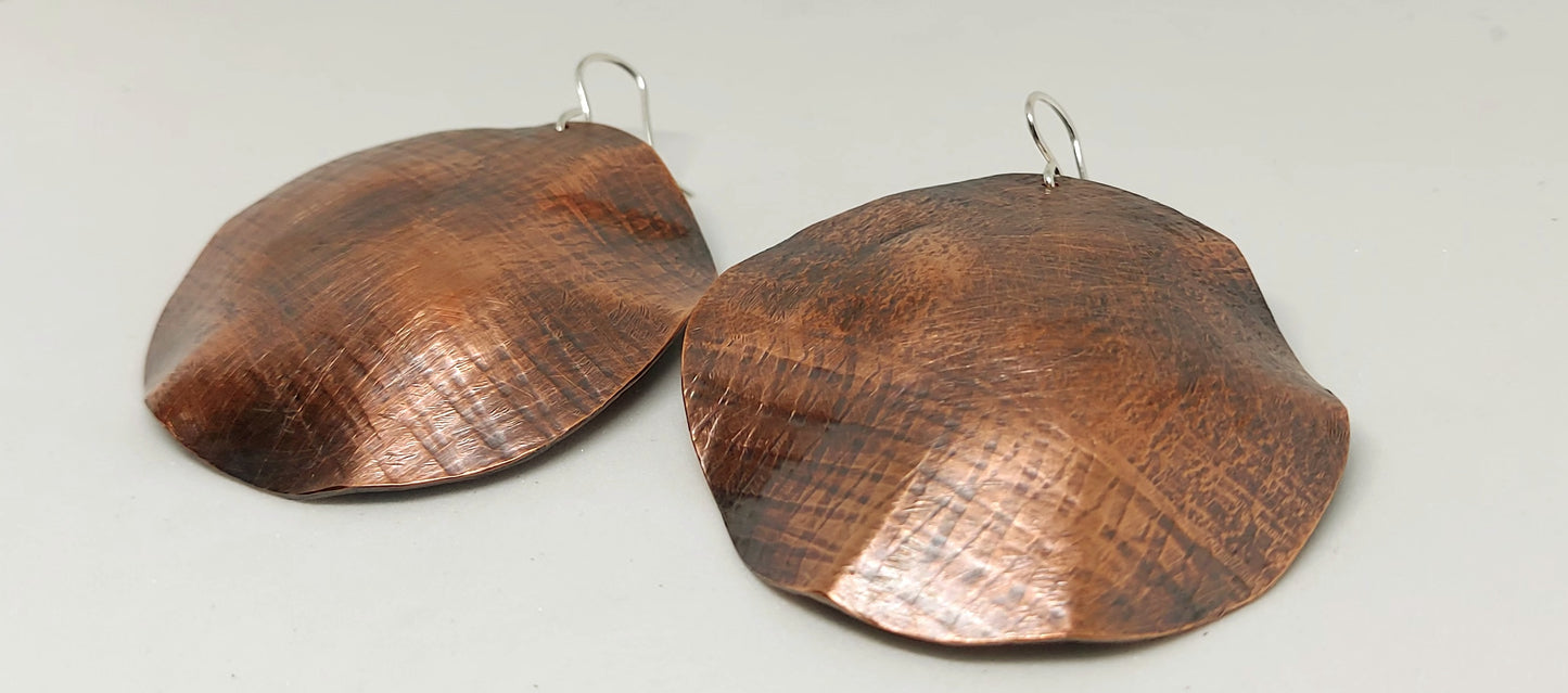 Copper Disk Earrings