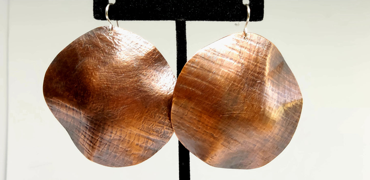 Copper Disk Earrings