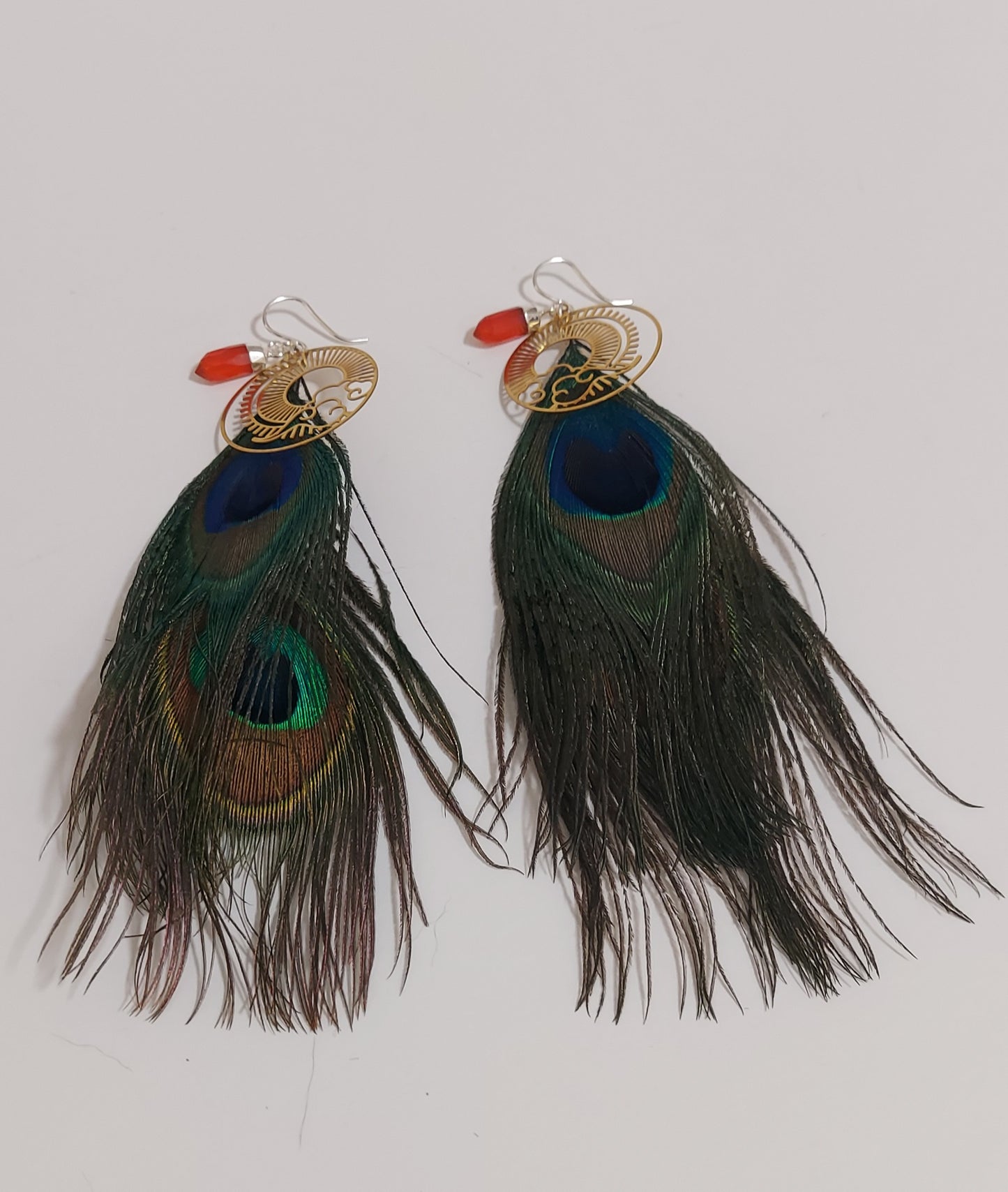 Eye of the Sun Feather Earrings