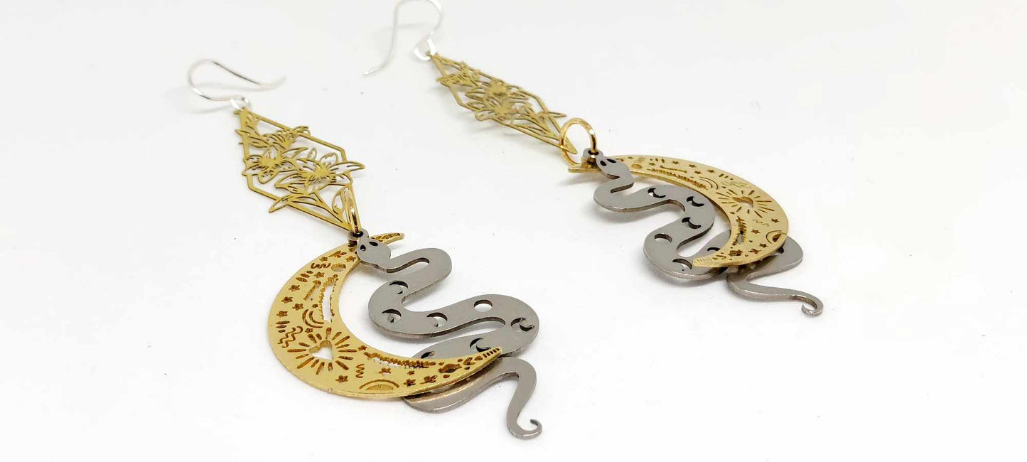 Serpent Moon Earrings