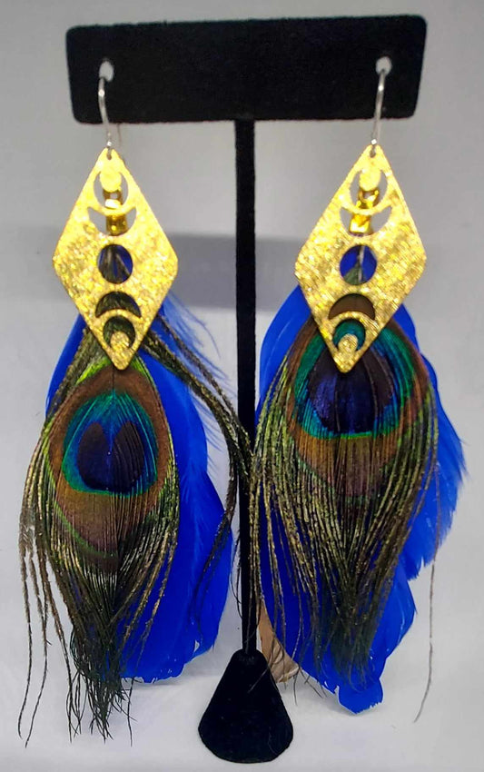 Peacock Moon Earrings