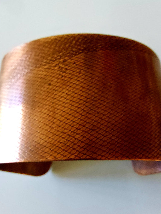 Ribbon Pressed Copper Cuff (1 1/2" inches)