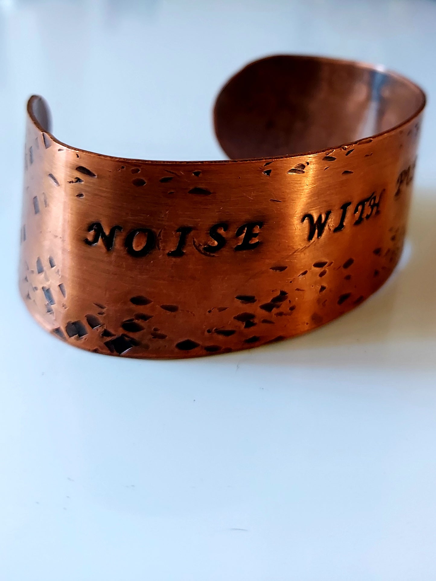 "Noise With Purpose" Copper Cuff