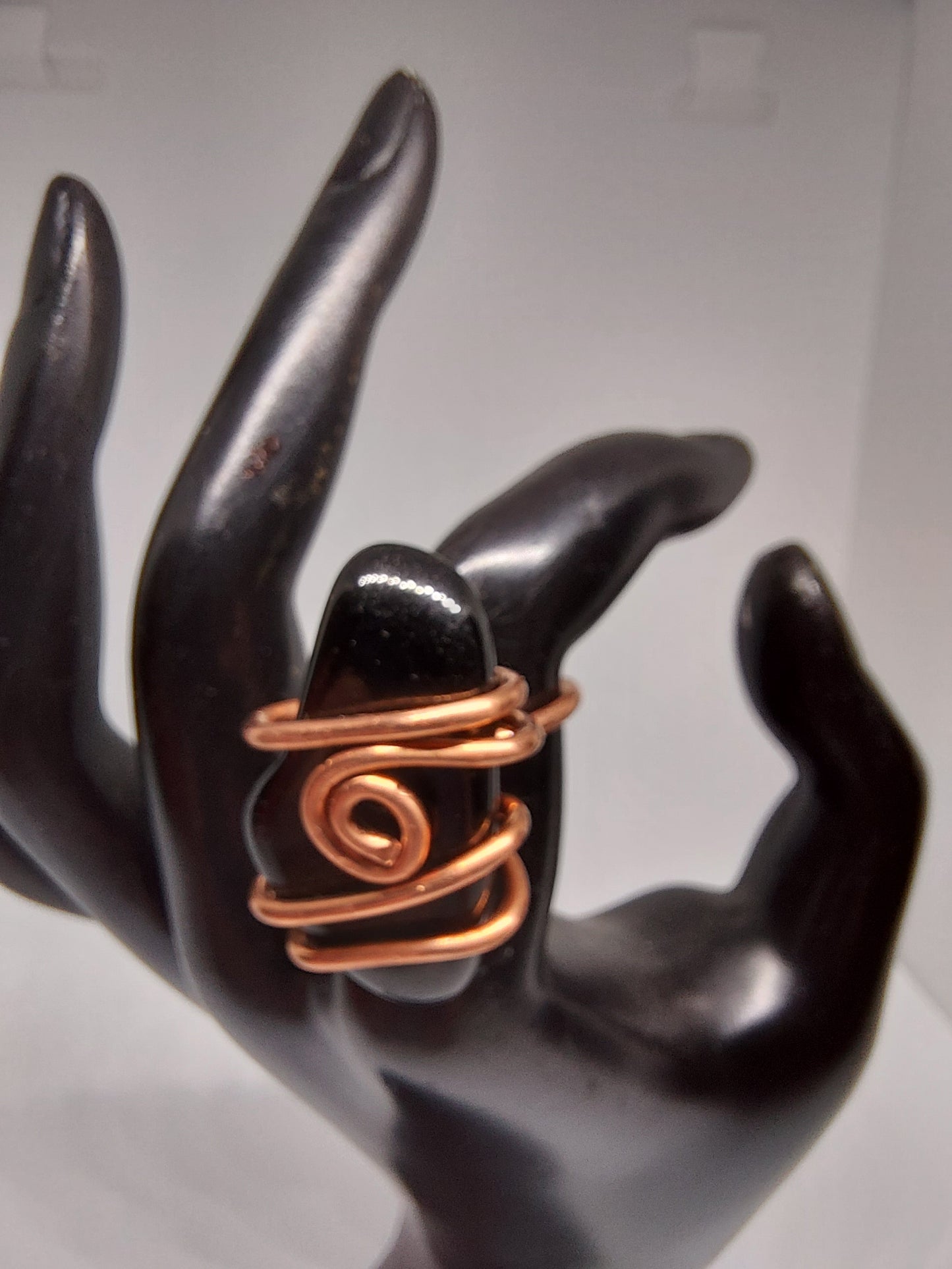 Onyx Copper Wire Ring