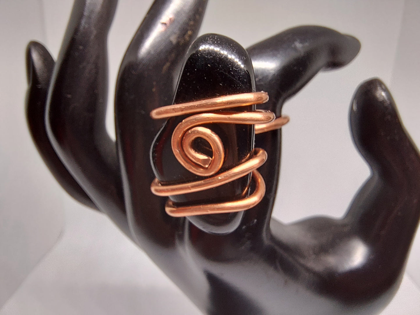 Onyx Copper Wire Ring