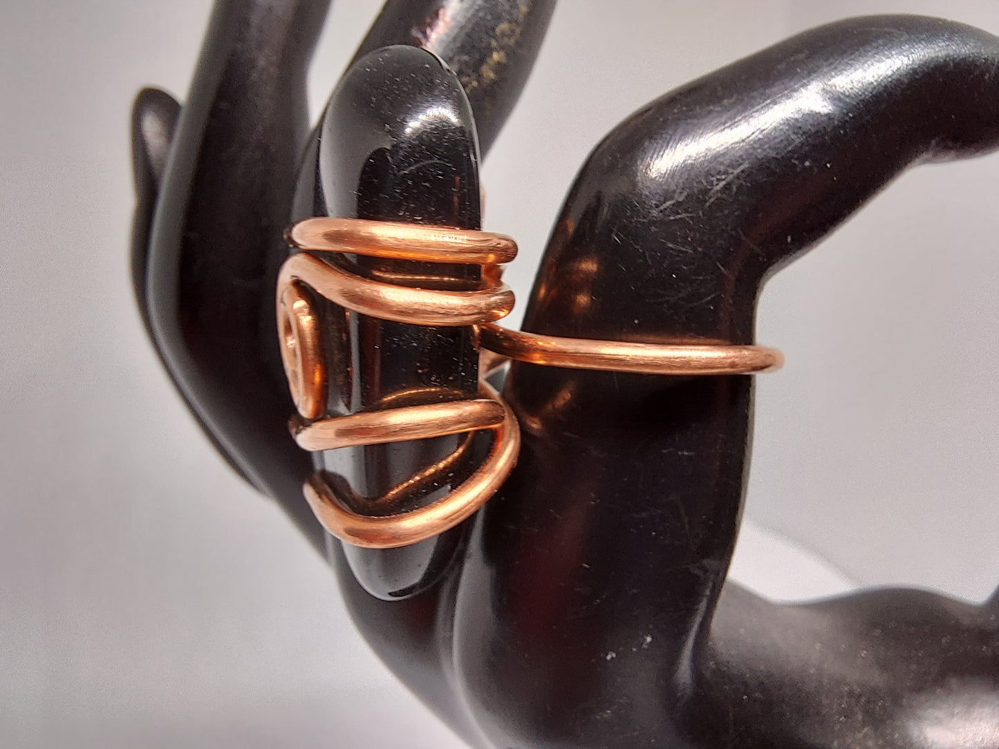 Onyx Copper Wire Ring
