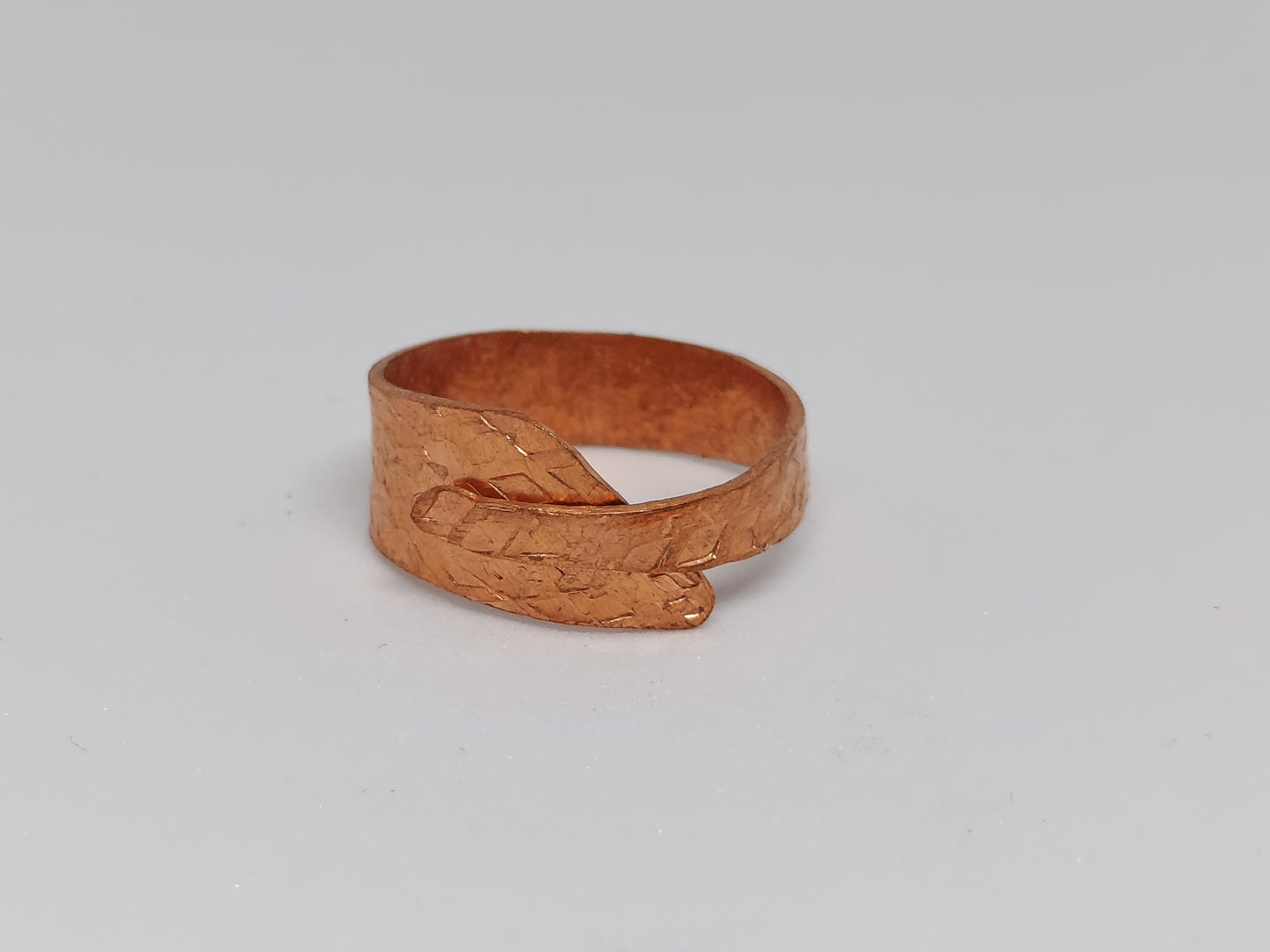 Skinny Fabric Pressed Copper Ring