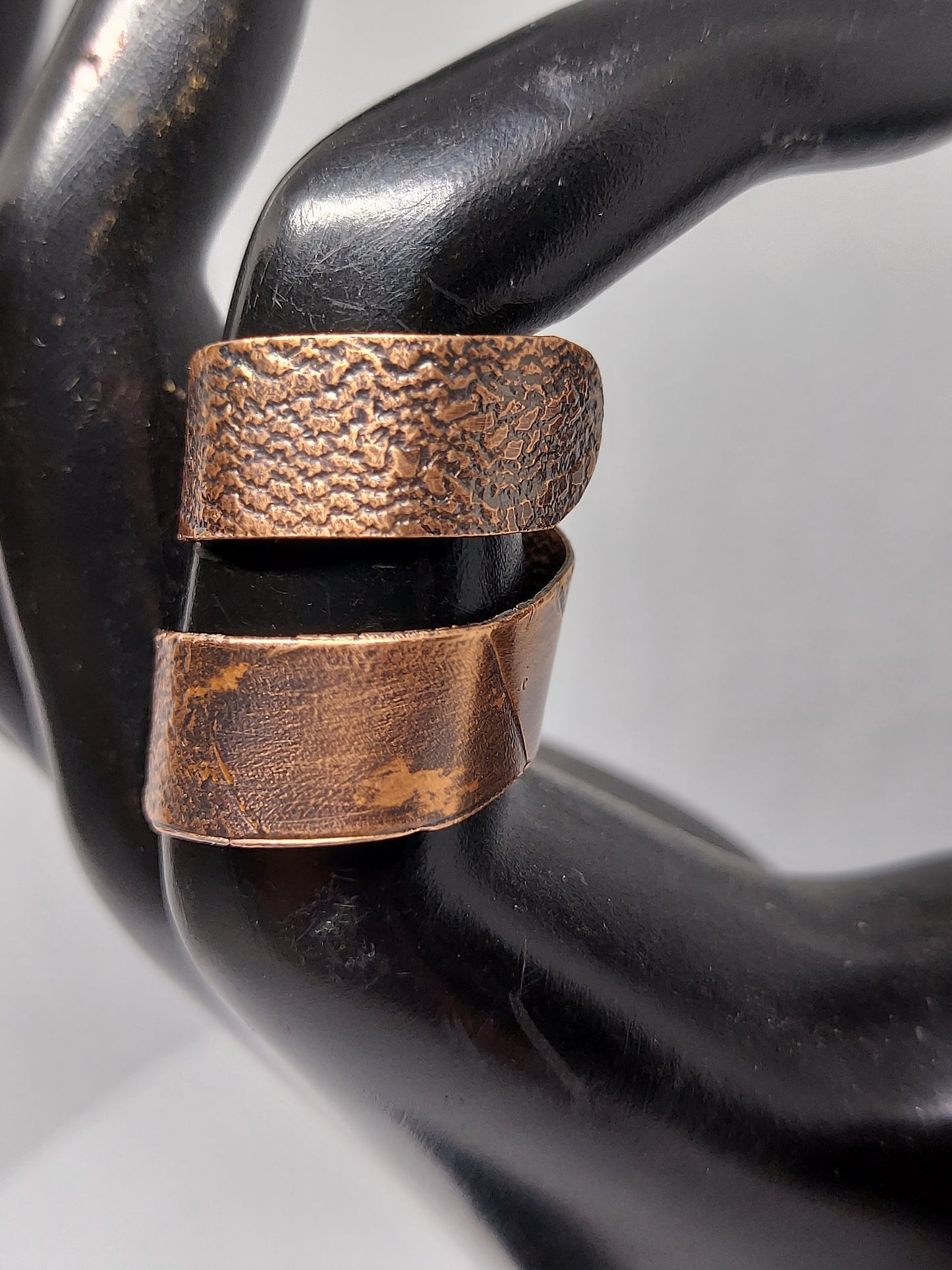 Adjustable Fabric Pressed Copper Ring (Stained & Double Wrap)