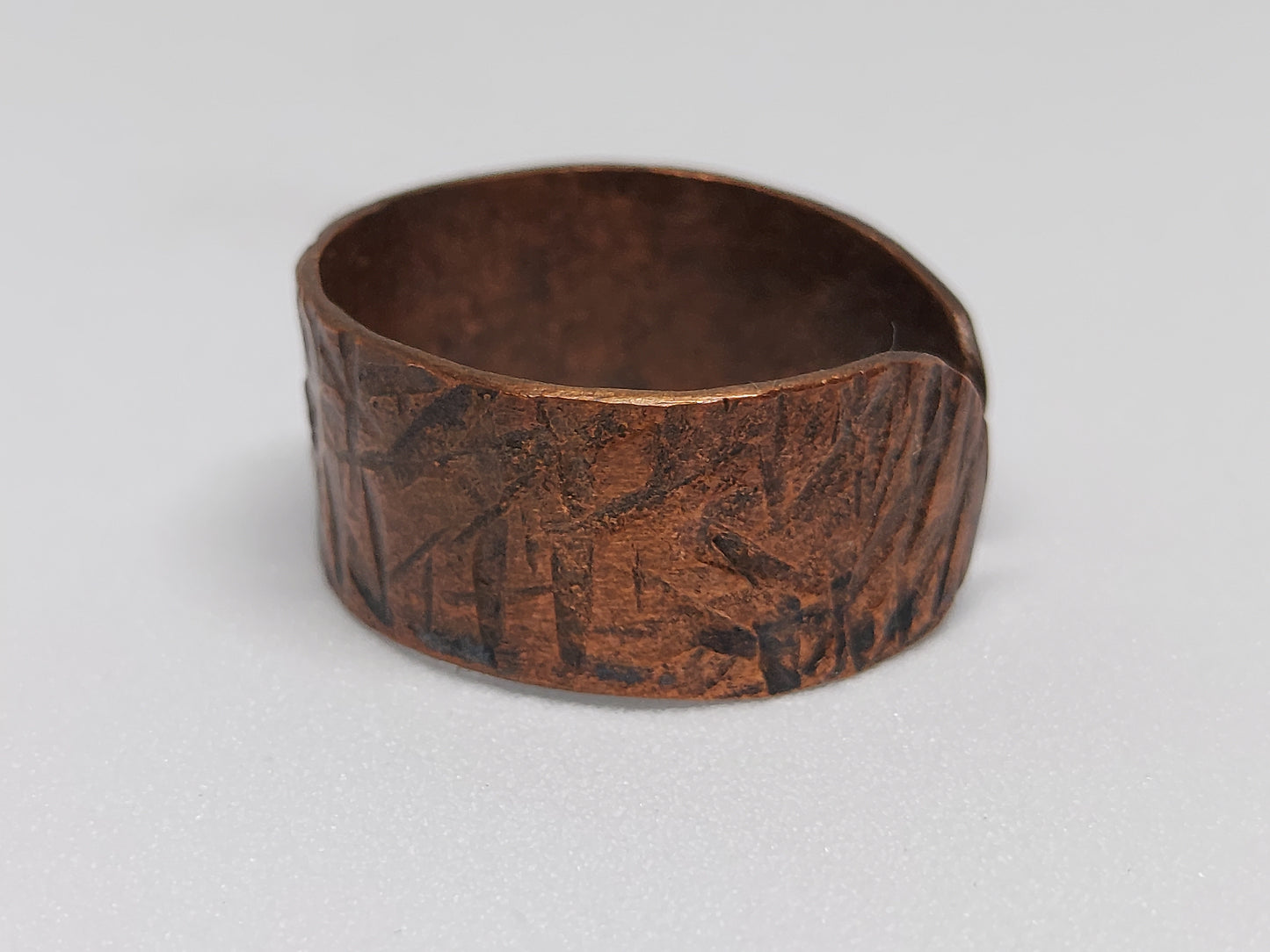 Open Fabric Pressed Copper Ring