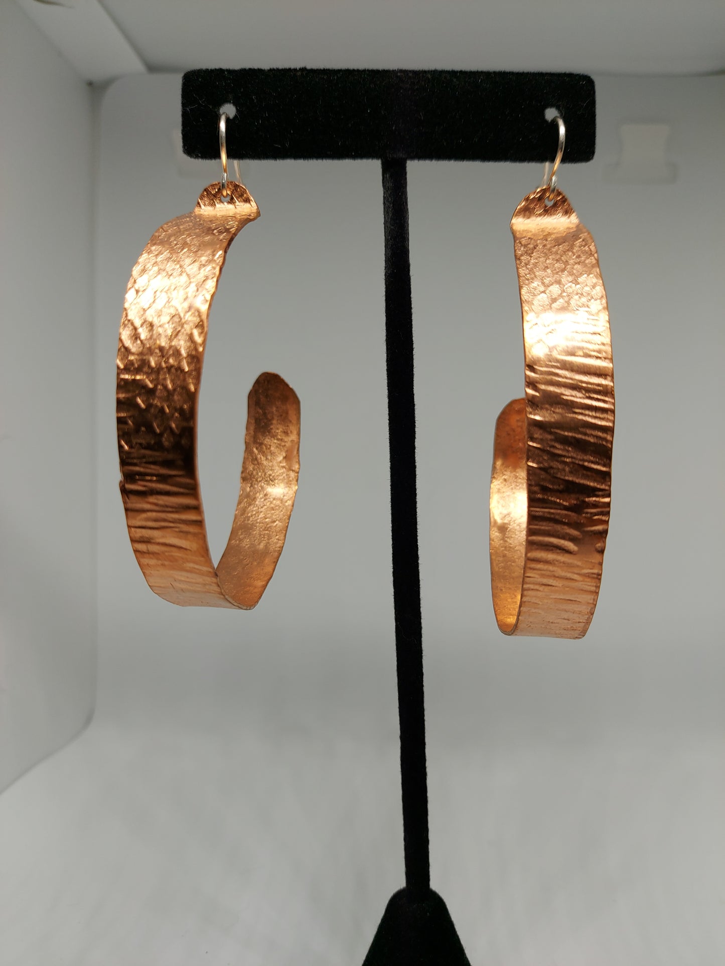 Large Textured Copper Hoops