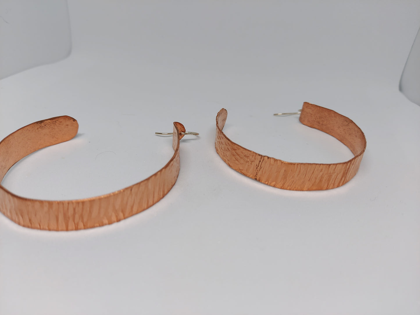 Large Textured Copper Hoops