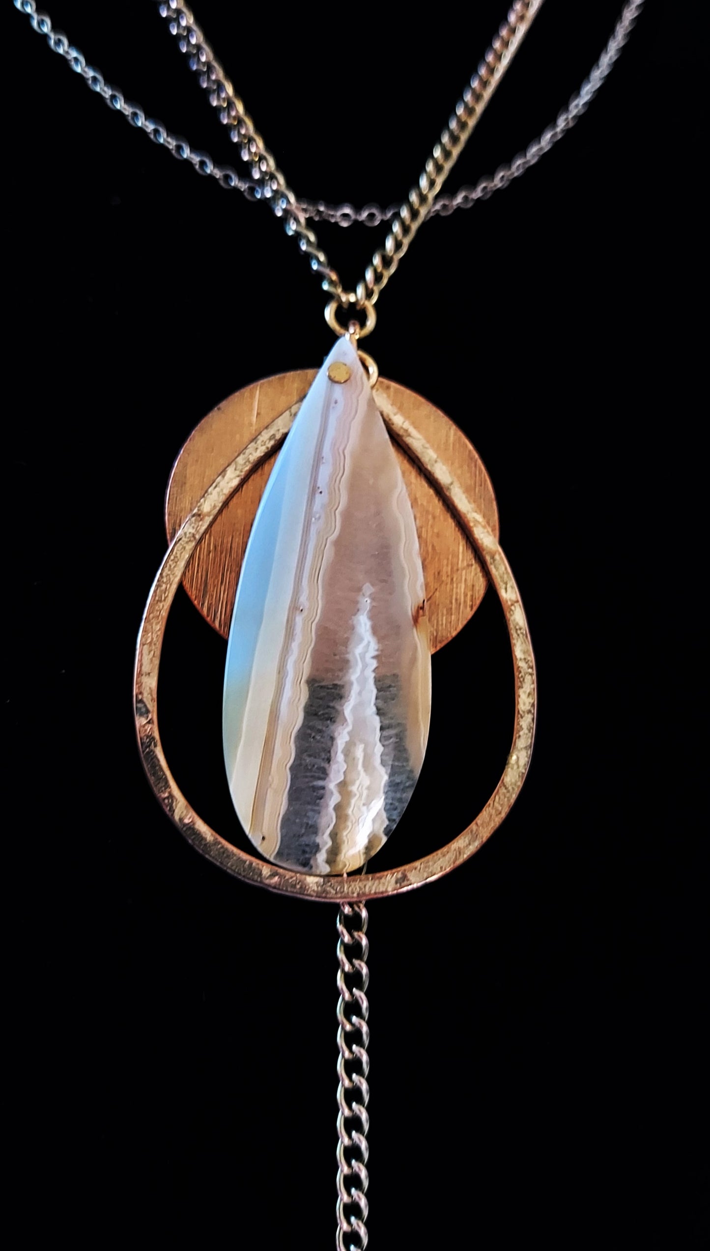 Banded Agate Teardrop Necklace